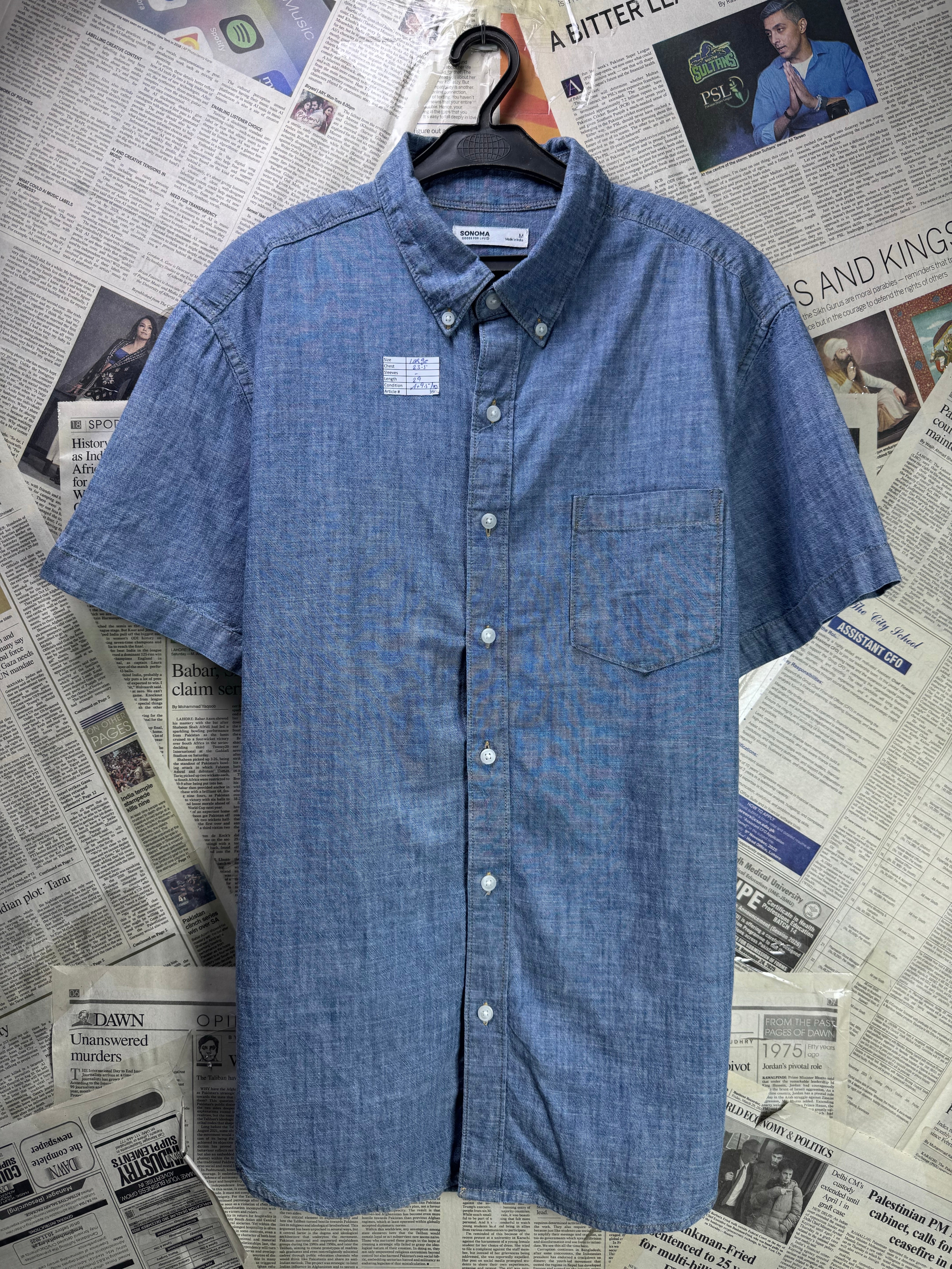 Sonoma® Large | Chest: 23.5" | Blue | Light Denim Shirt | 3966 - Genuine Maal
