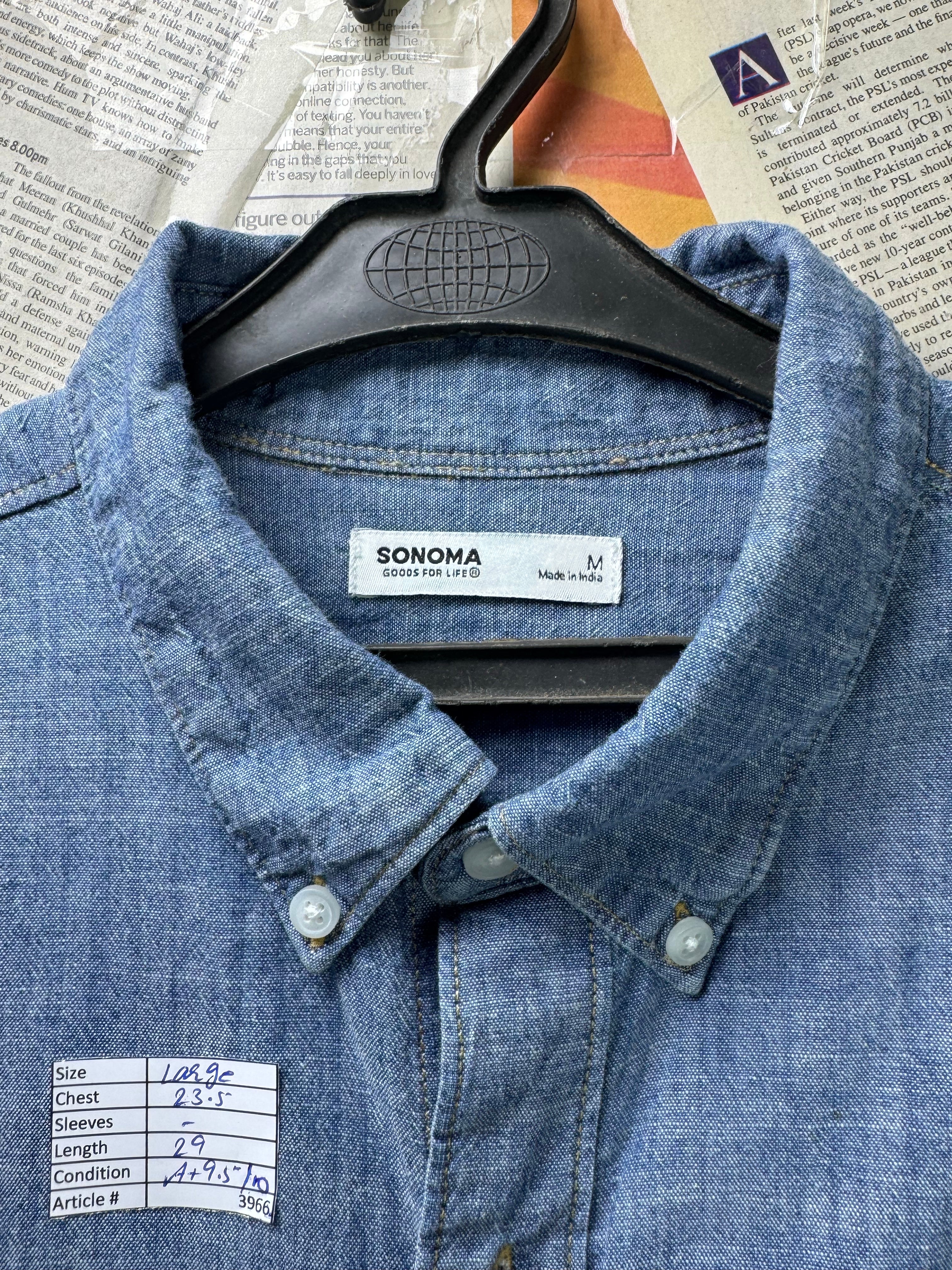 Sonoma® Large | Chest: 23.5" | Blue | Light Denim Shirt | 3966 - Genuine Maal