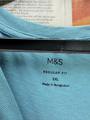 M&S® XL | Chest: 26" | Blue | T-Shirt | Cotton | 4509 - Genuine Maal