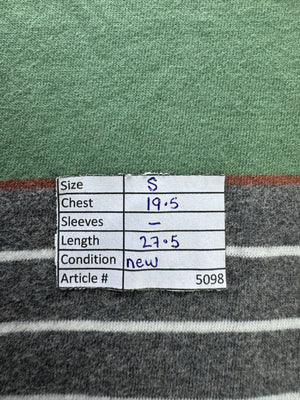 Fat Face® Small | Chest: 19.5" | Apple Green Stripes | T-Shirt | Cotton | 5098 - Genuine Maal