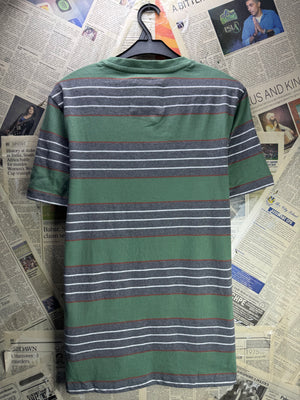 Fat Face® Small | Chest: 19.5" | Apple Green Stripes | T-Shirt | Cotton | 5098 - Genuine Maal