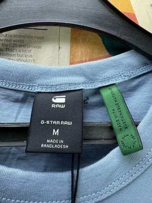 G - star Raw® Small | Chest: 19.5" | Blue | T-Shirt | Cotton | 4516 - Genuine Maal
