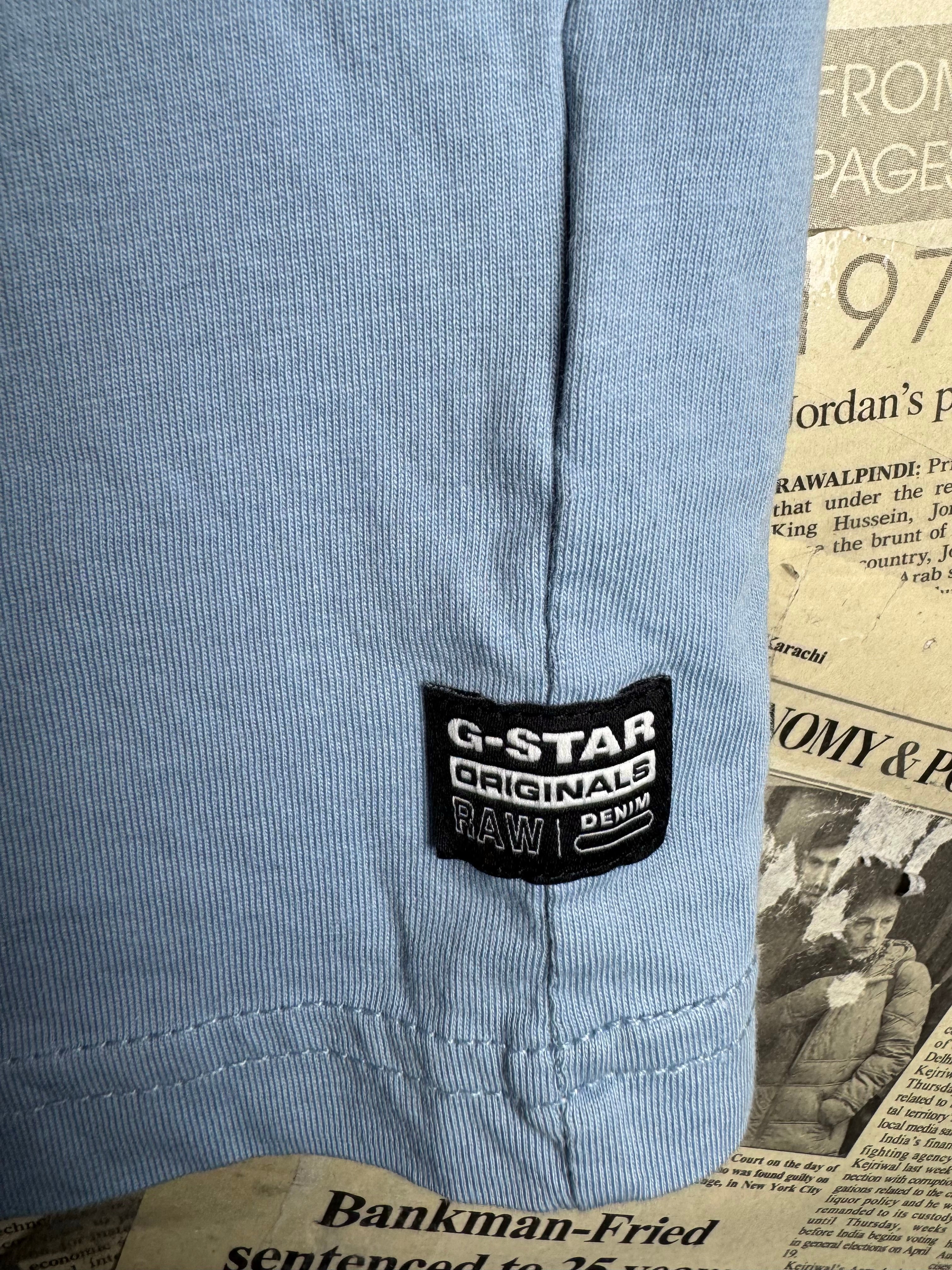 G - star Raw® Small | Chest: 19.5" | Blue | T-Shirt | Cotton | 4516 - Genuine Maal