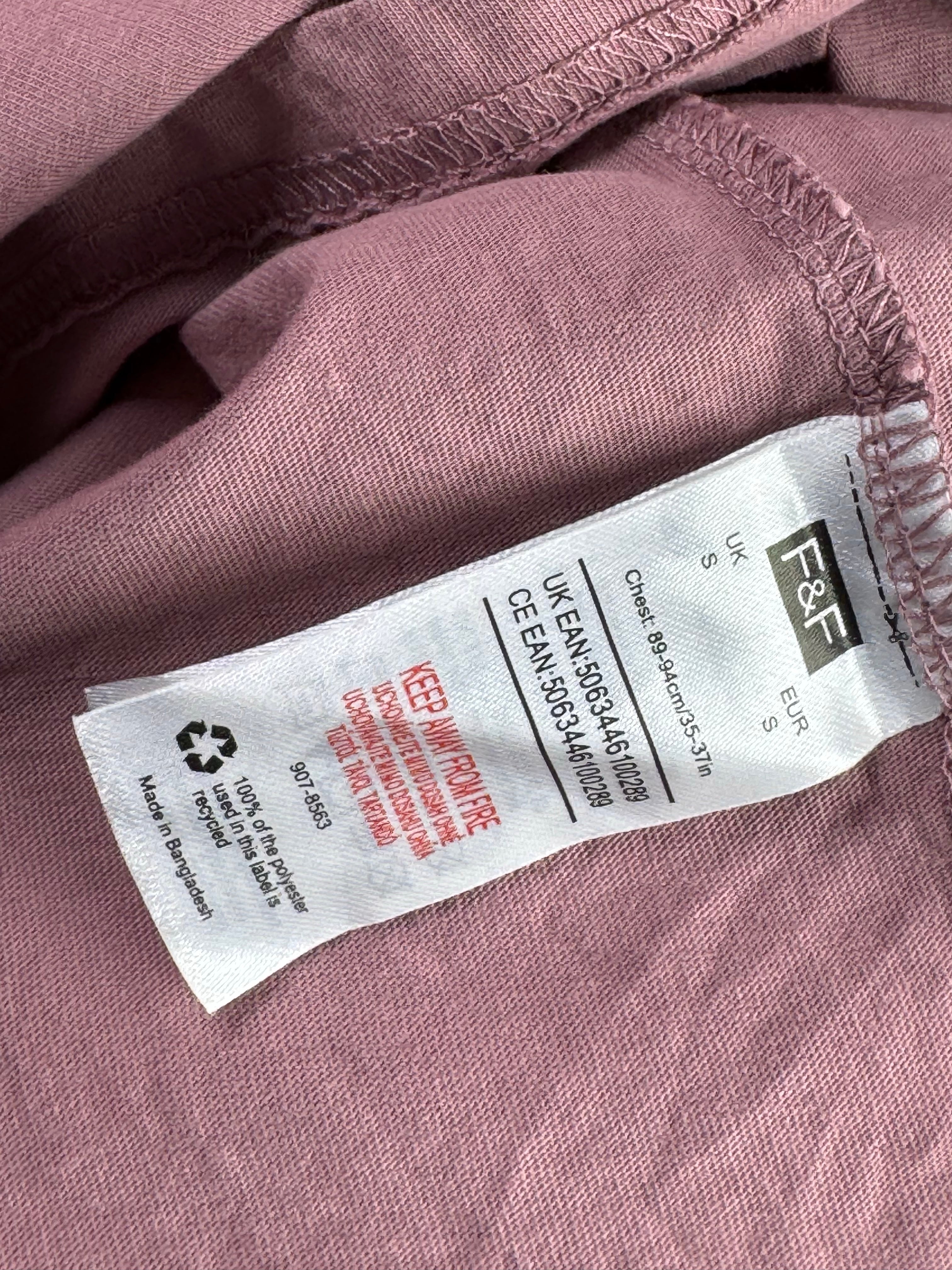 F&F® XS | Chest: 18" | Pink | T-Shirt | Polyester | 5290 - Genuine Maal