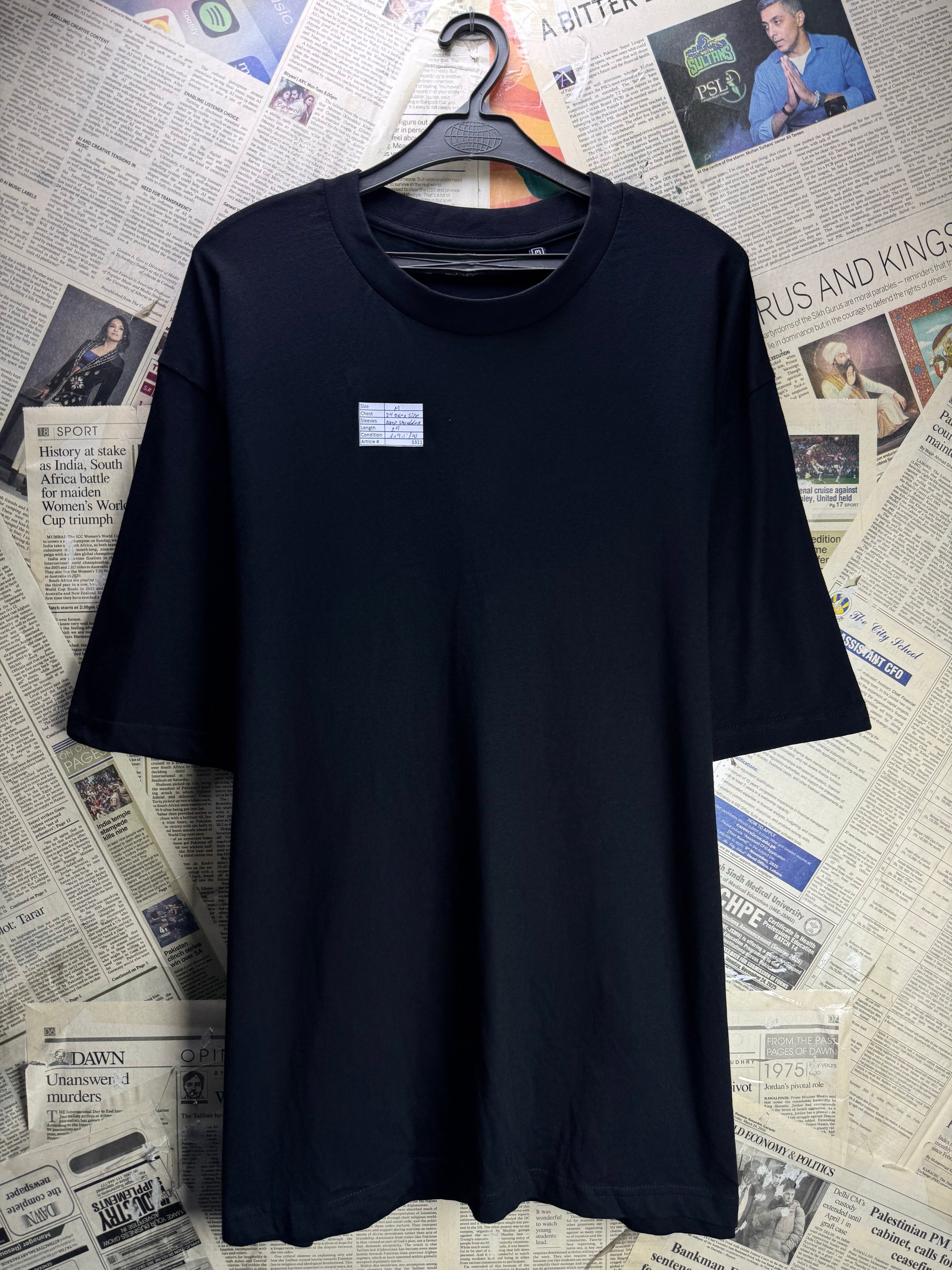 ® Medium | Chest: 24" | Black | T-Shirts | Cotton | 5321 - Genuine Maal