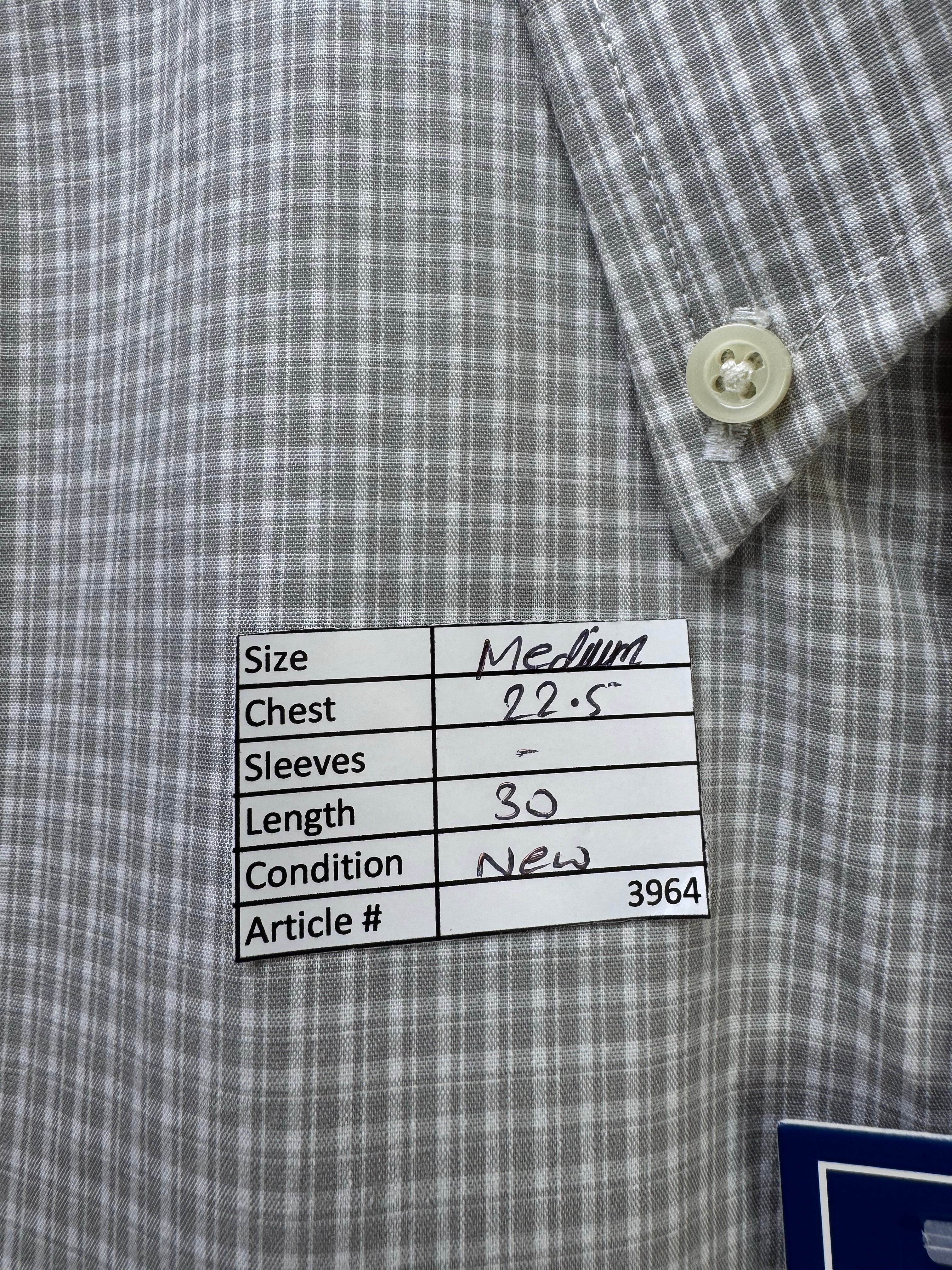 D*ckers® Medium | Chest: 22.5" | Grey Check | Shirt | Cotton - Poly | 3964 - Genuine Maal