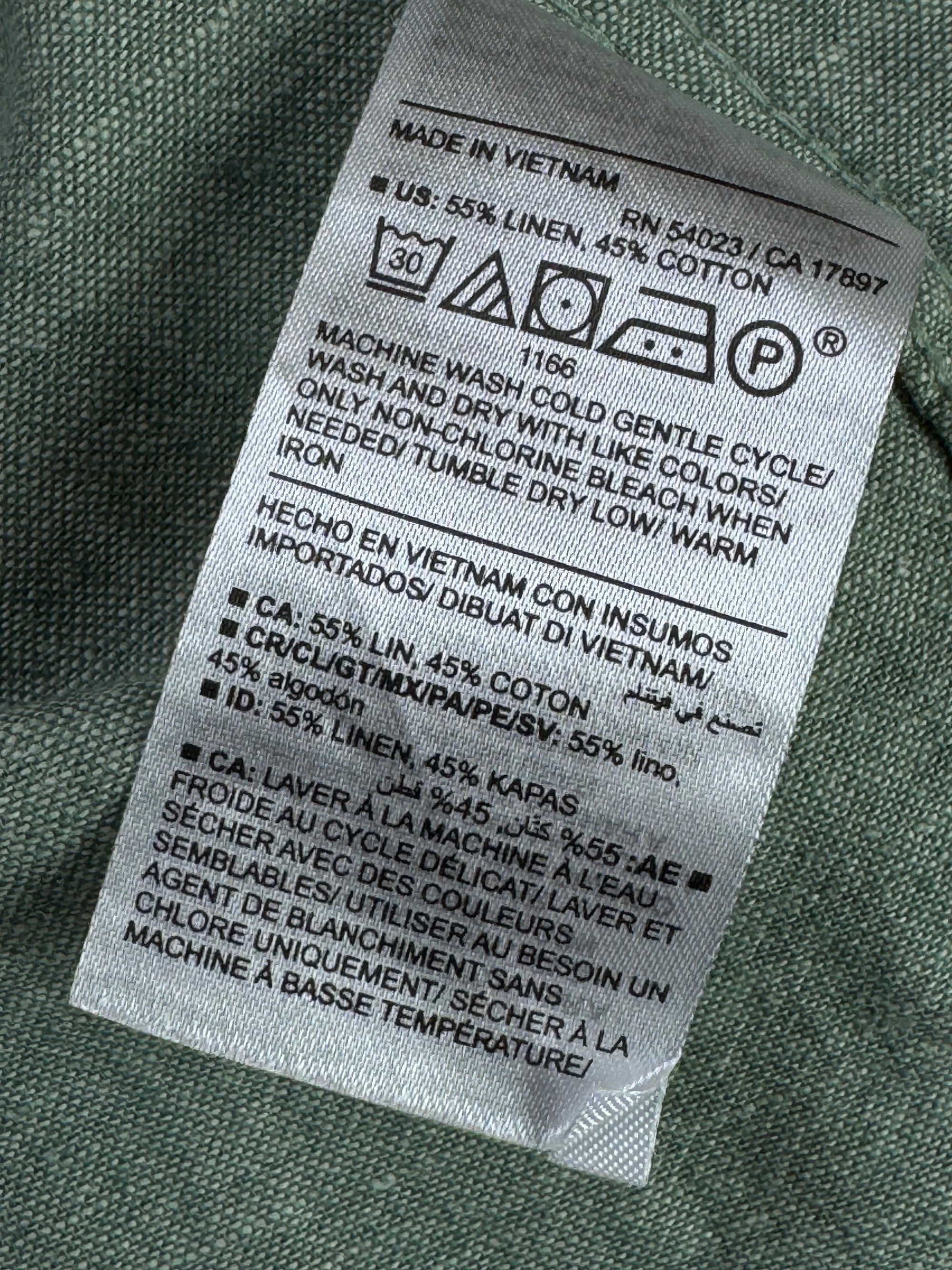 Old N*vy® Medium | Chest: 22.5" | Mint Green | Shirt | Linen - Cotton | 3970 - Genuine Maal