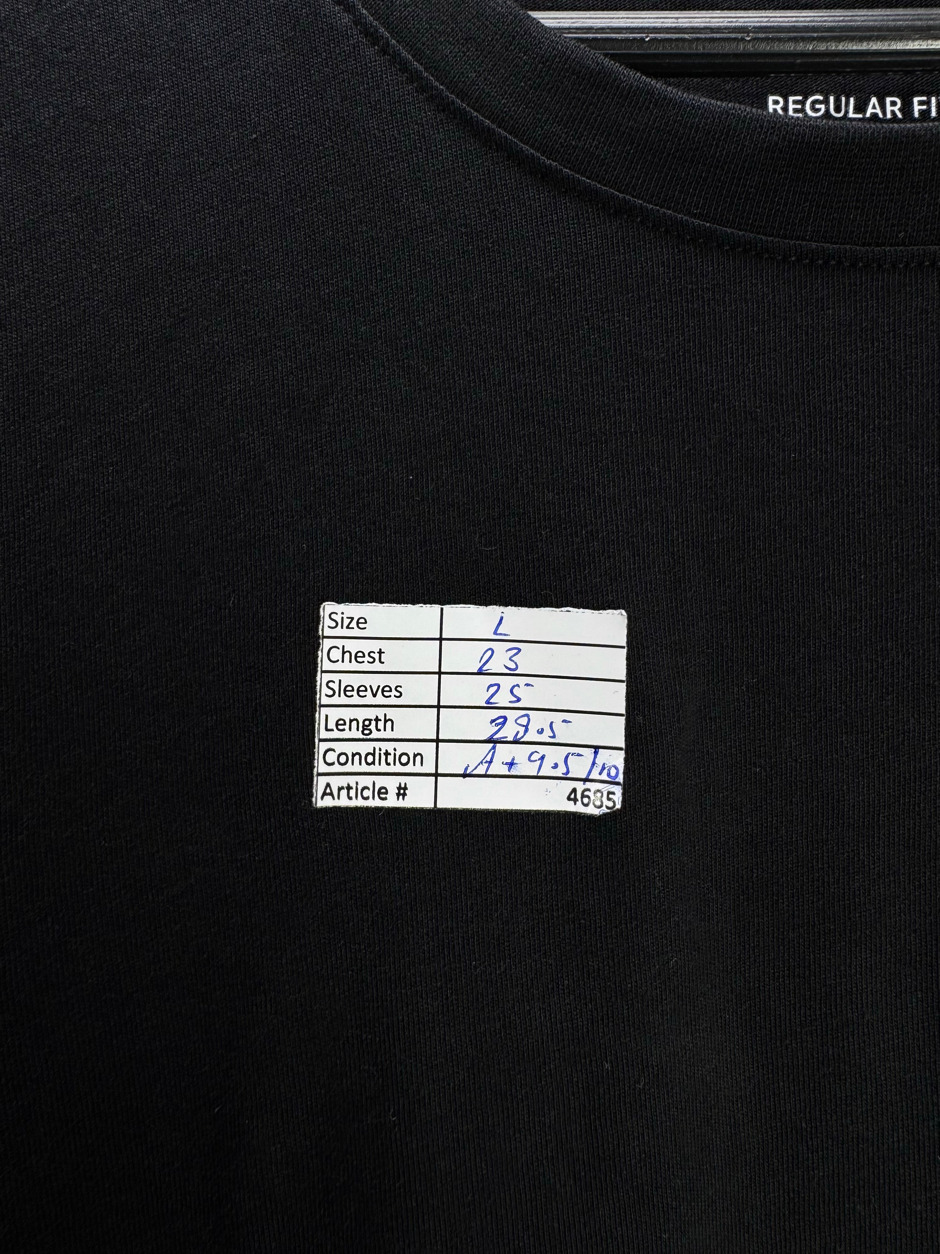 Tu® Large | Chest: 23" | Black | Long Sleeves T-Shirt | Cotton | 4685 - Genuine Maal