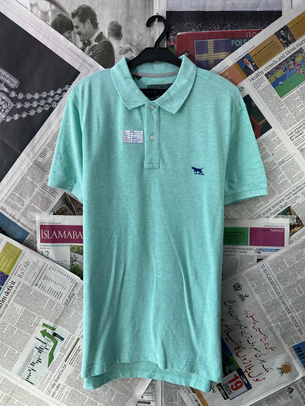 GUNN POLO® Cyan | Small | Chest: 20" | T82 - Genuine Maal