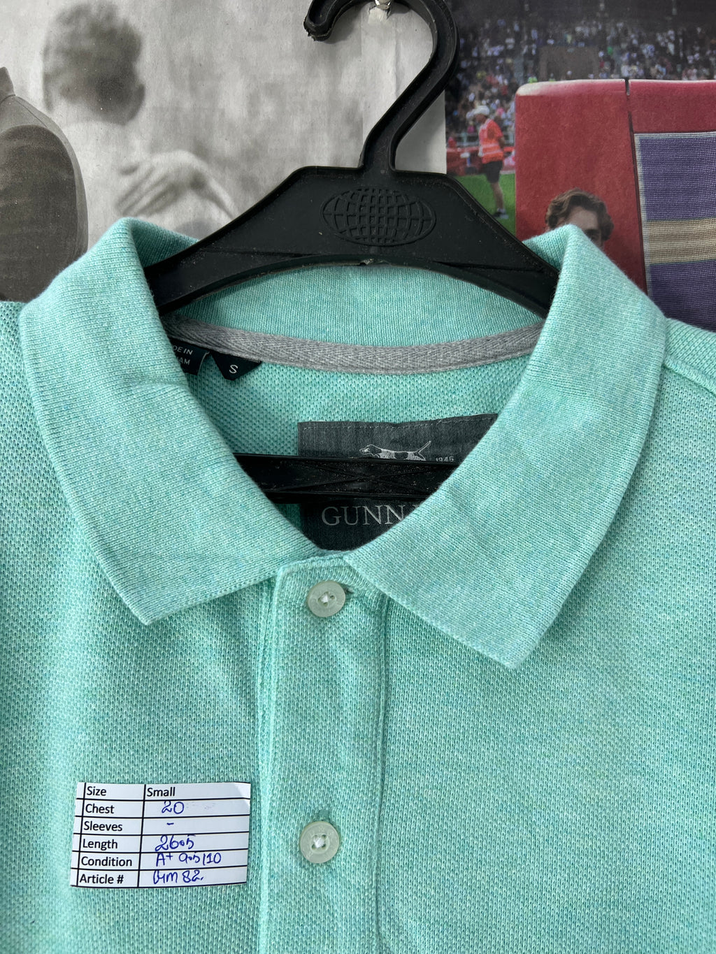 GUNN POLO® Cyan | Small | Chest: 20" | T82 - Genuine Maal