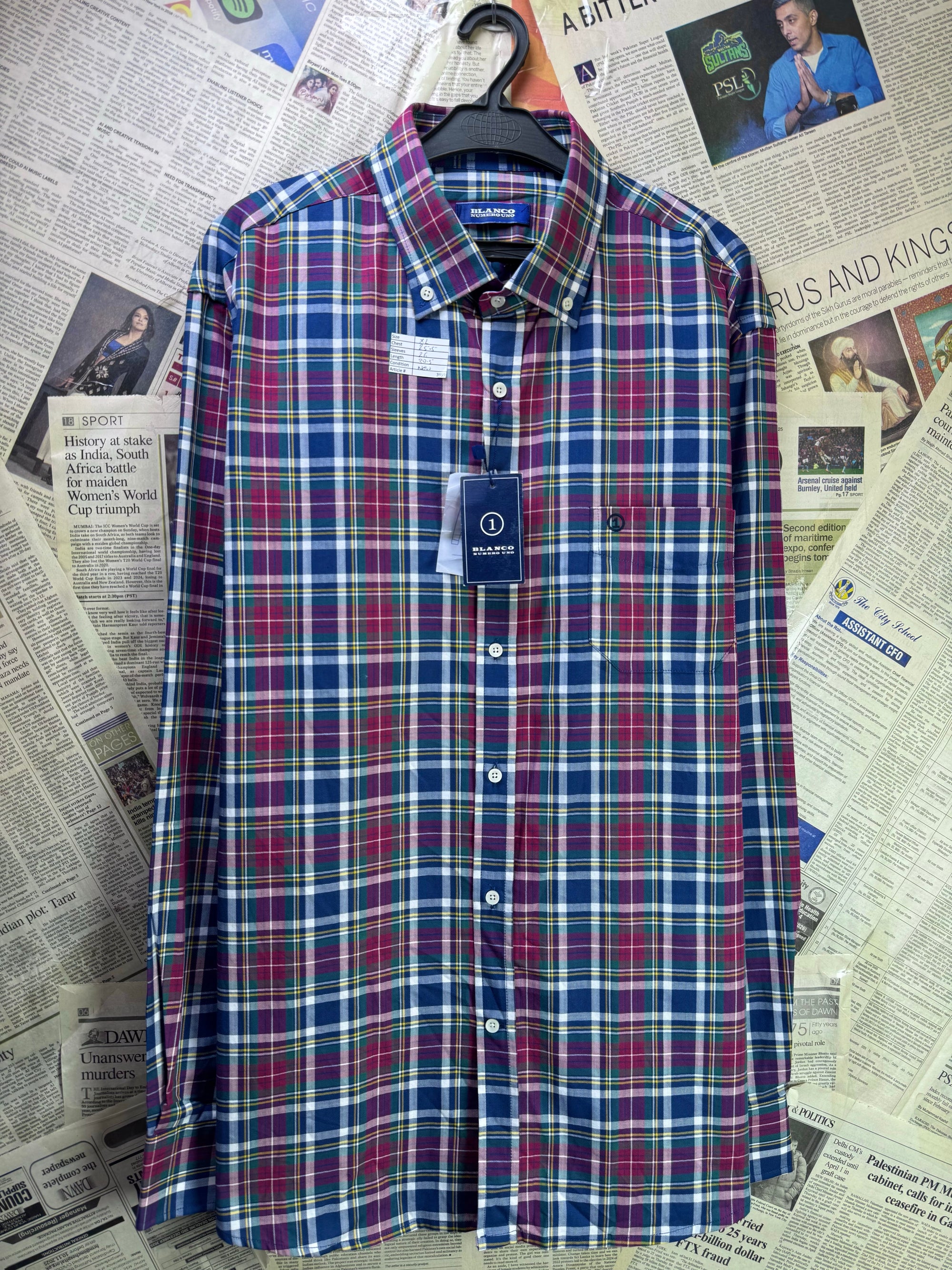 Blanco® XL | Chest: 25.5" | Plaid | Shirt | Cotton | 3959 - Genuine Maal