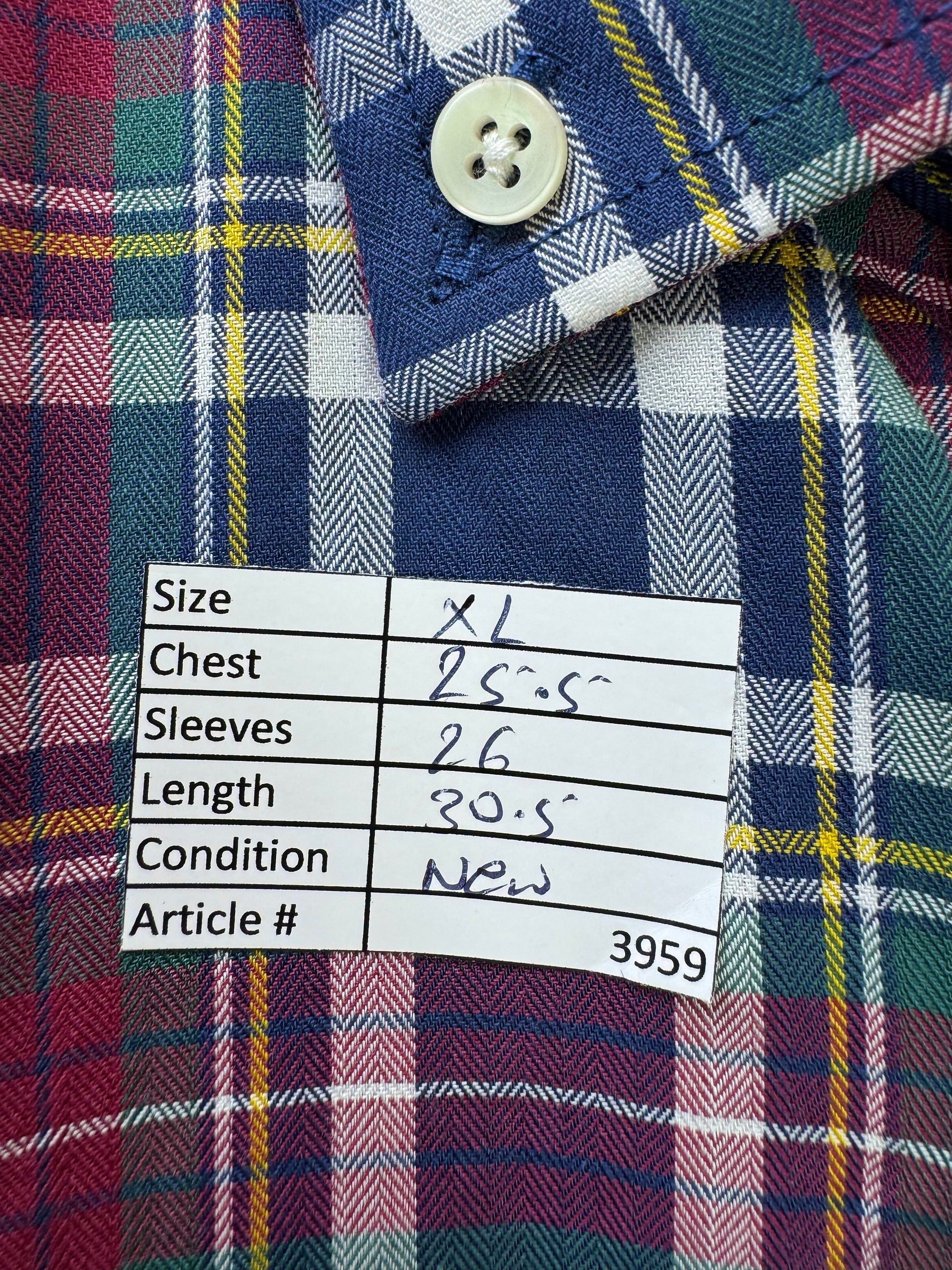 Blanco® XL | Chest: 25.5" | Plaid | Shirt | Cotton | 3959 - Genuine Maal