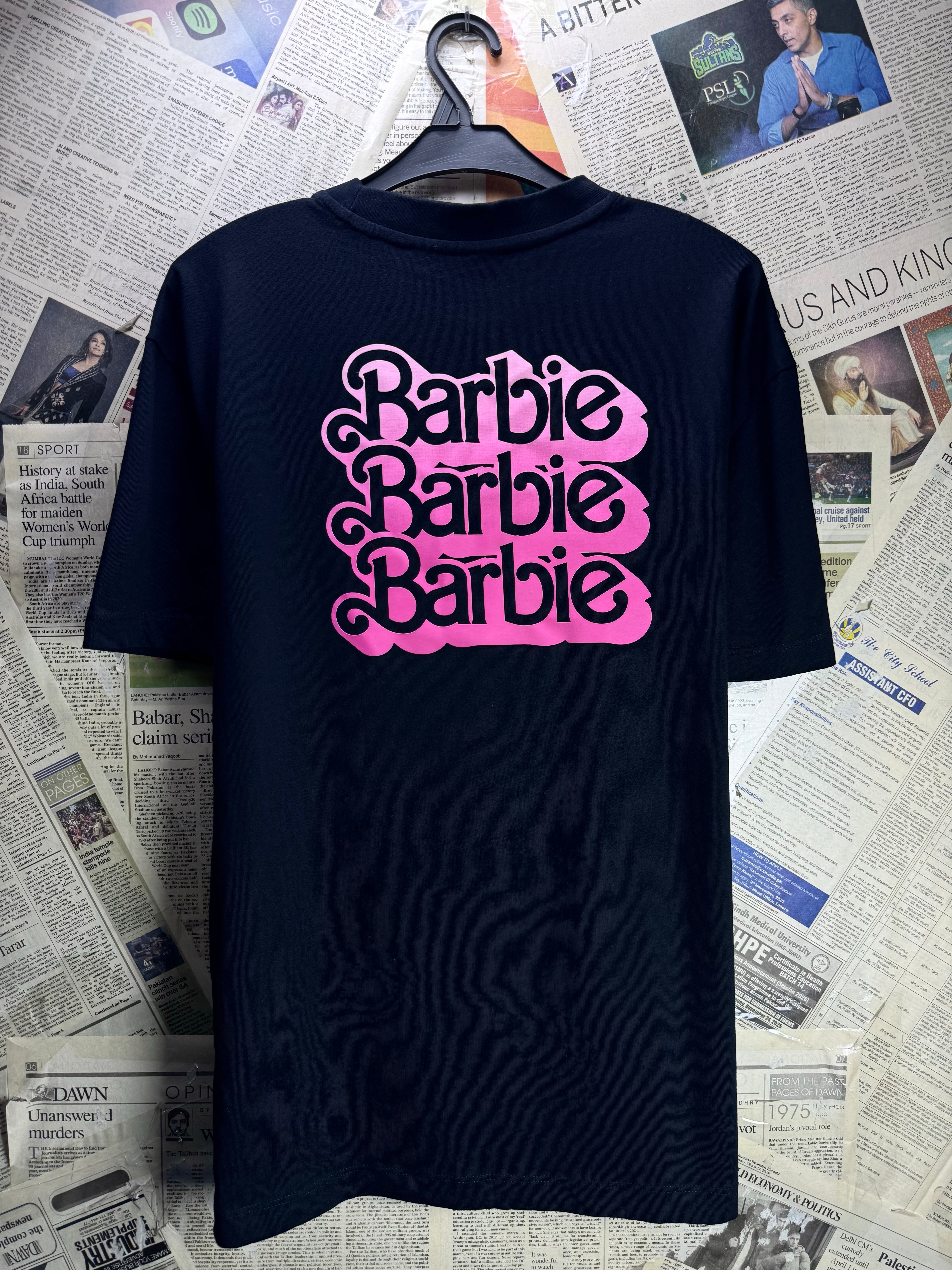 Barbie® XS | Chest: 21.5" | Black | T-Shirt | Cotton | 5319 - Genuine Maal