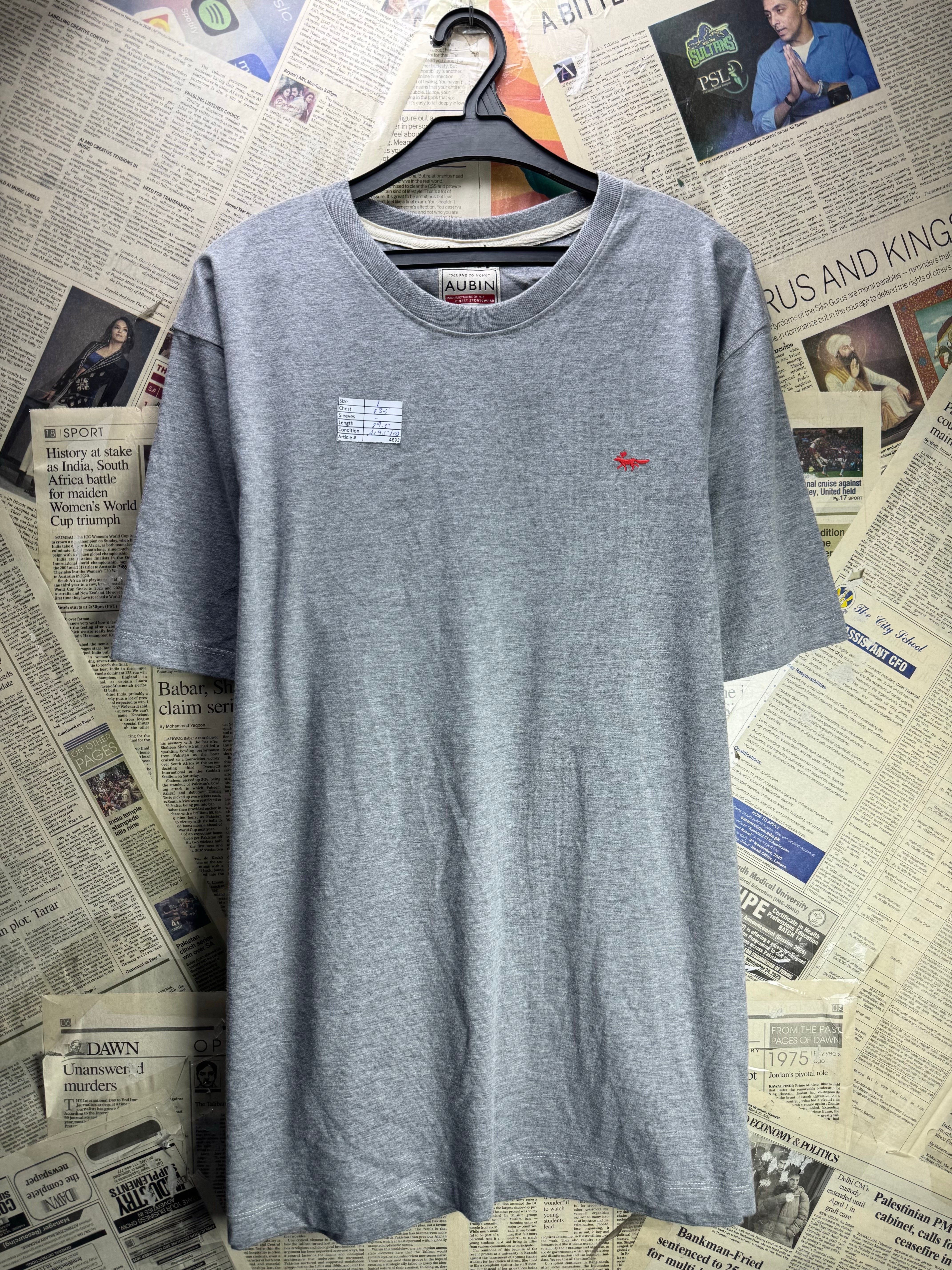 Aubin® Large | Chest: 23.5" | Grey | T-Shirt | Cotton | 4693 - Genuine Maal