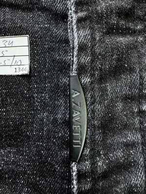 A.Zavetti® Waist: 32" to 34" | Black | Distressed Denim Shorts | Cotton - Poly - Visc - Elastane | 1344 - Genuine Maal