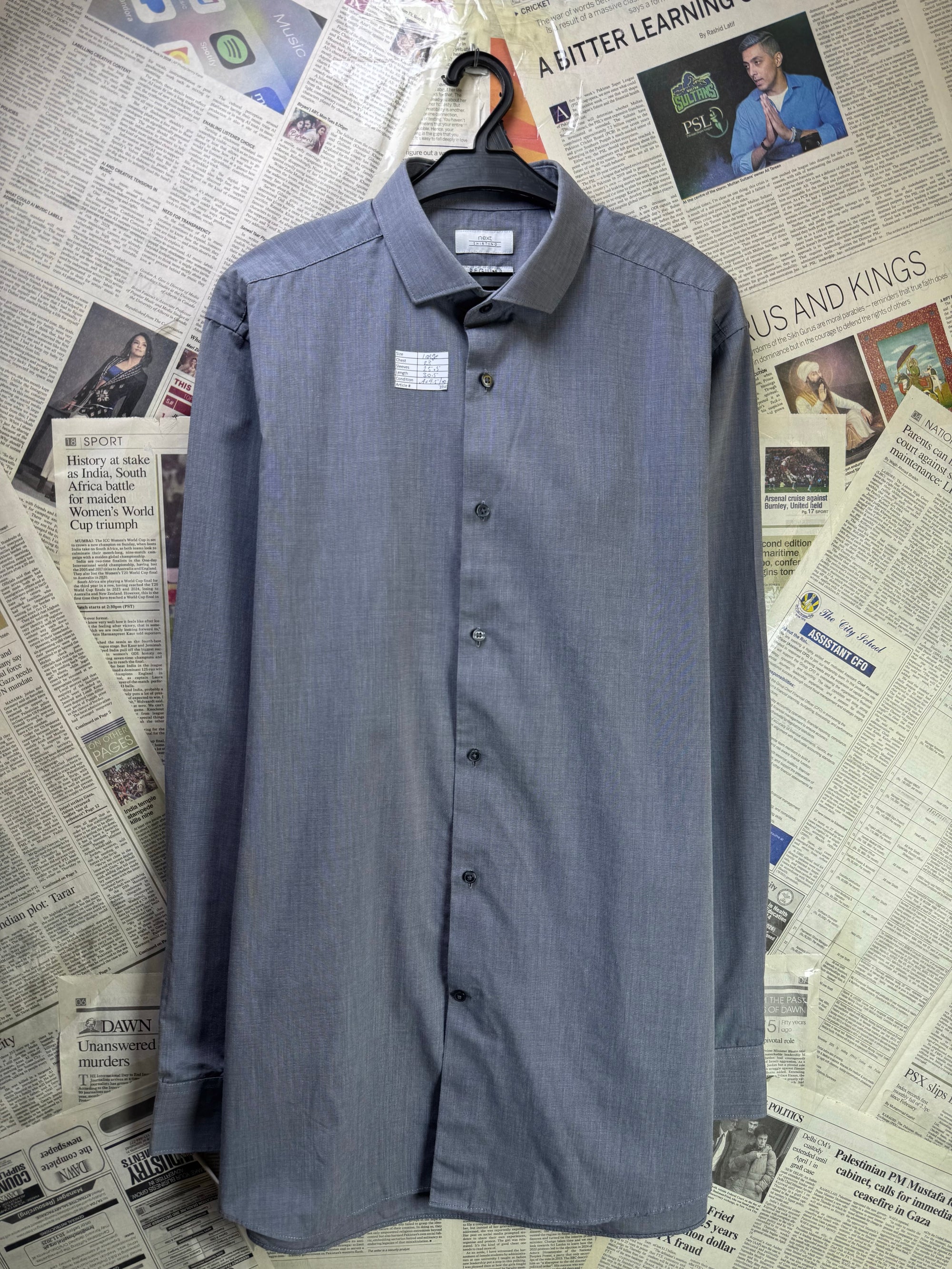 Next® Large | Chest: 23" | Grey | Shirt | Poly - Cotton | 3956 - Genuine Maal