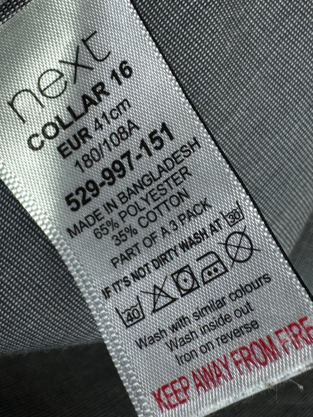 Next® Large | Chest: 23" | Grey | Shirt | Poly - Cotton | 3956 - Genuine Maal
