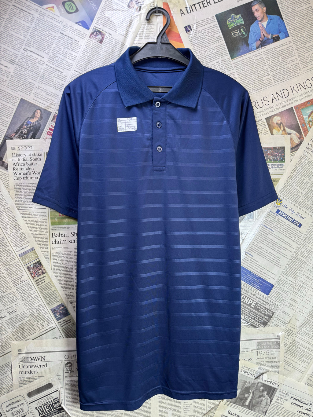 Almas® Small | Chest: 19.5" | Blue | Sports Polo | Poly | 3958 - Genuine Maal