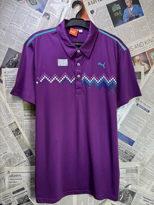 P*ma® Large | Chest: 23" | Dark Violet with Aztec Pattern | Golf Polo | Poly | 3960 - Genuine Maal