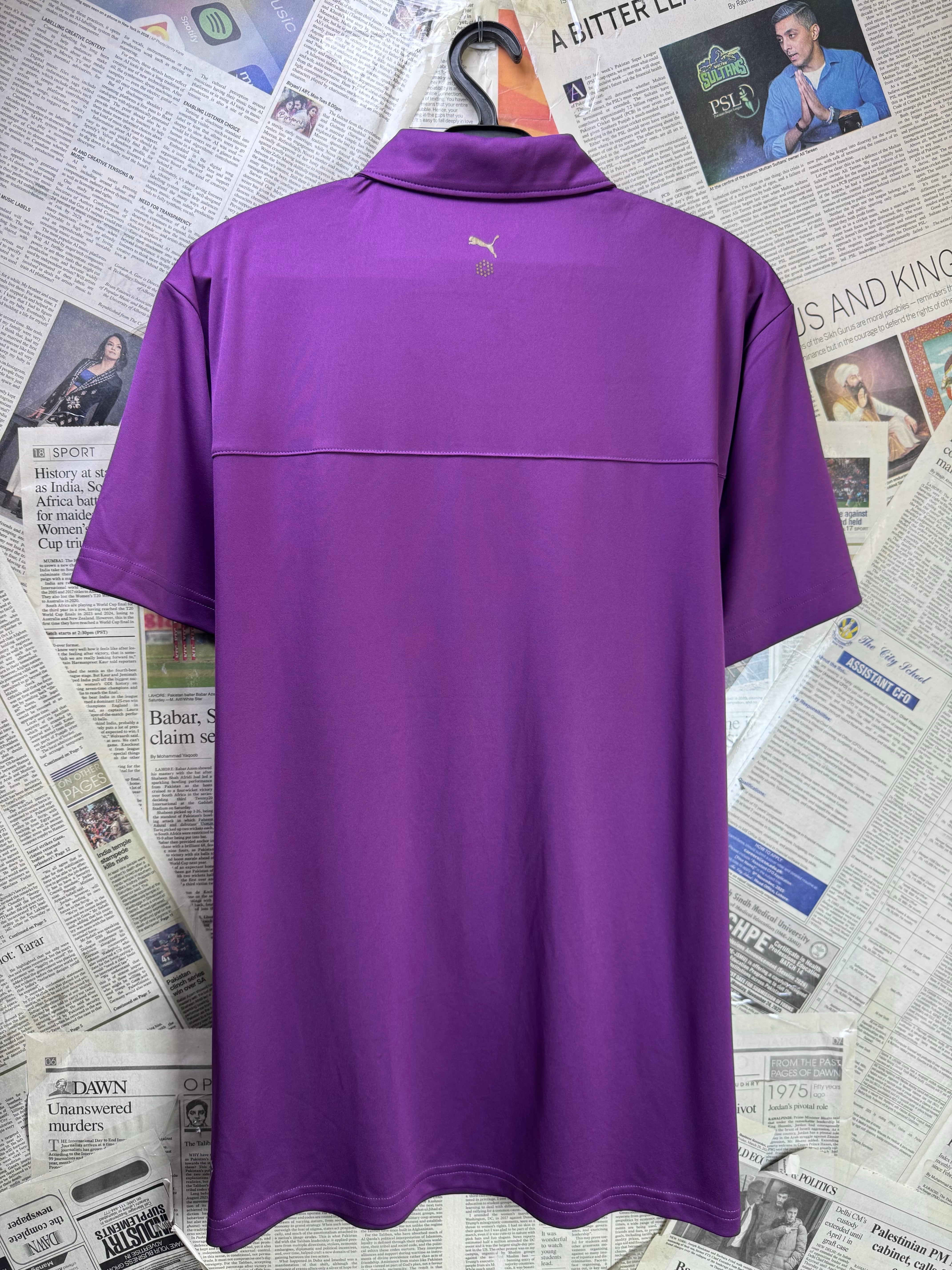 P*ma® Large | Chest: 23" | Dark Violet with Aztec Pattern | Golf Polo | Poly | 3960 - Genuine Maal
