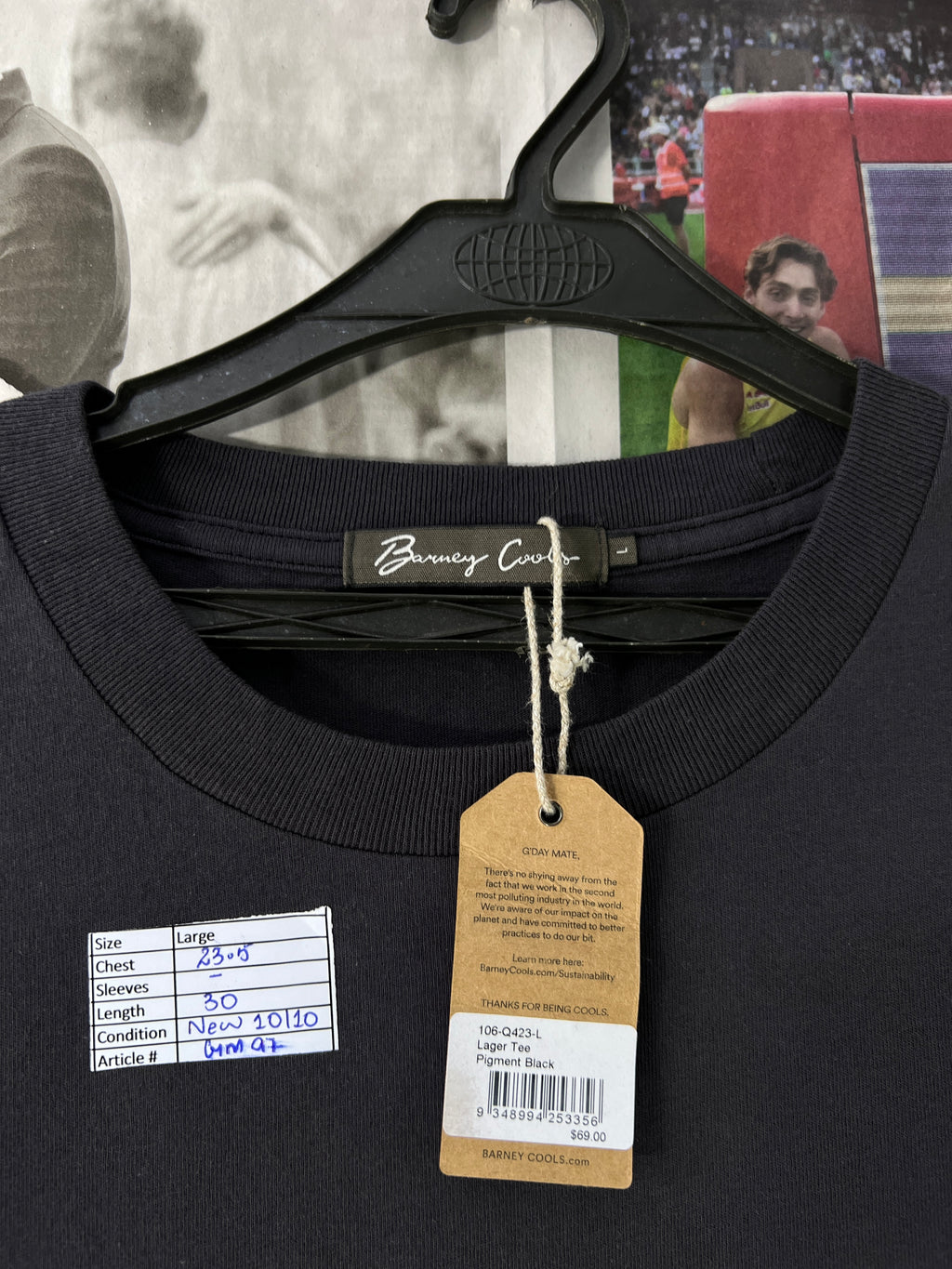 BARNEY COOLS® Vintage Black | Large | Chest: 23.5" | T97 - Genuine Maal