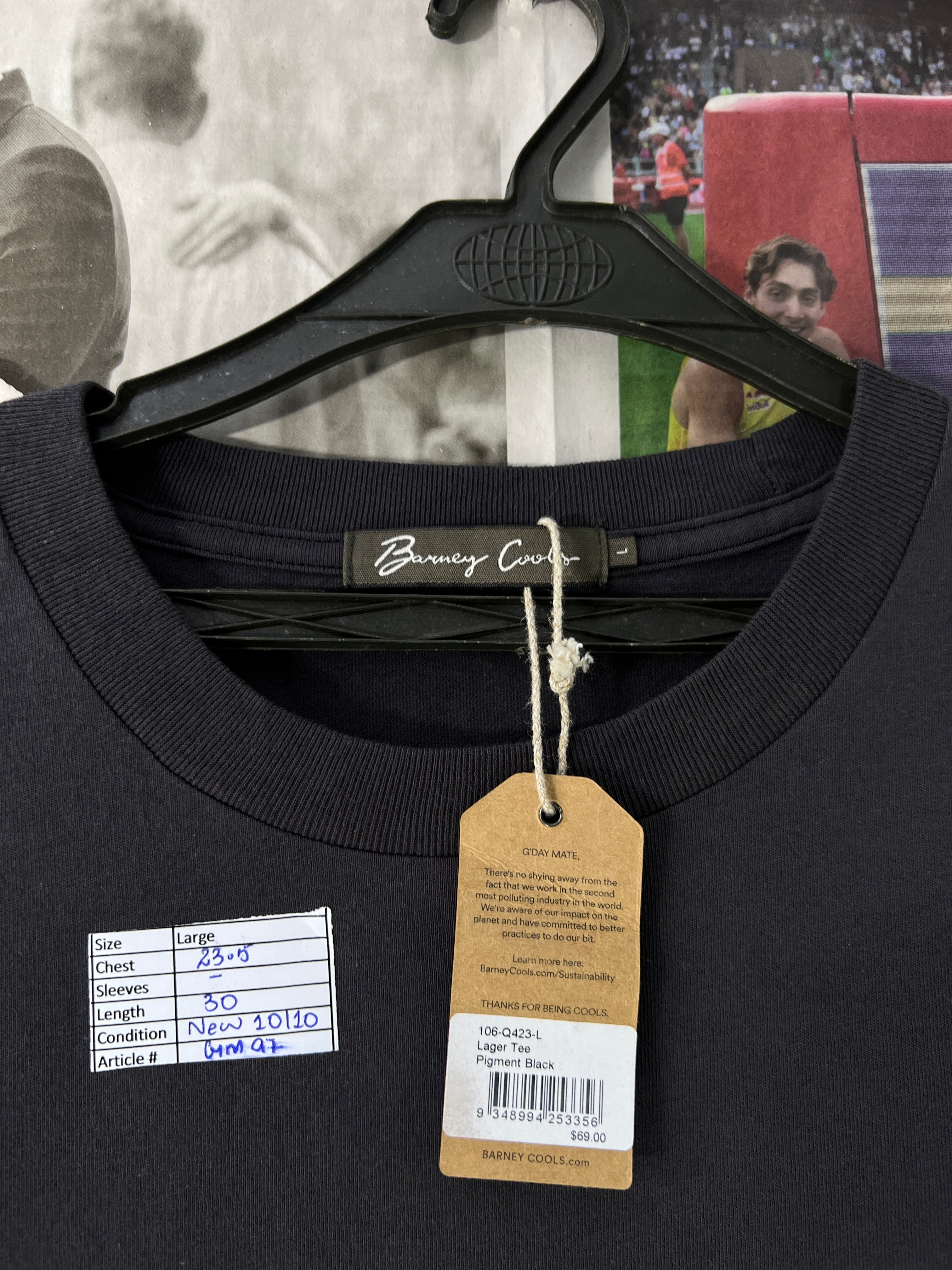 BARNEY COOLS® Vintage Black | Large | Chest: 23.5" | T97 - Genuine Maal