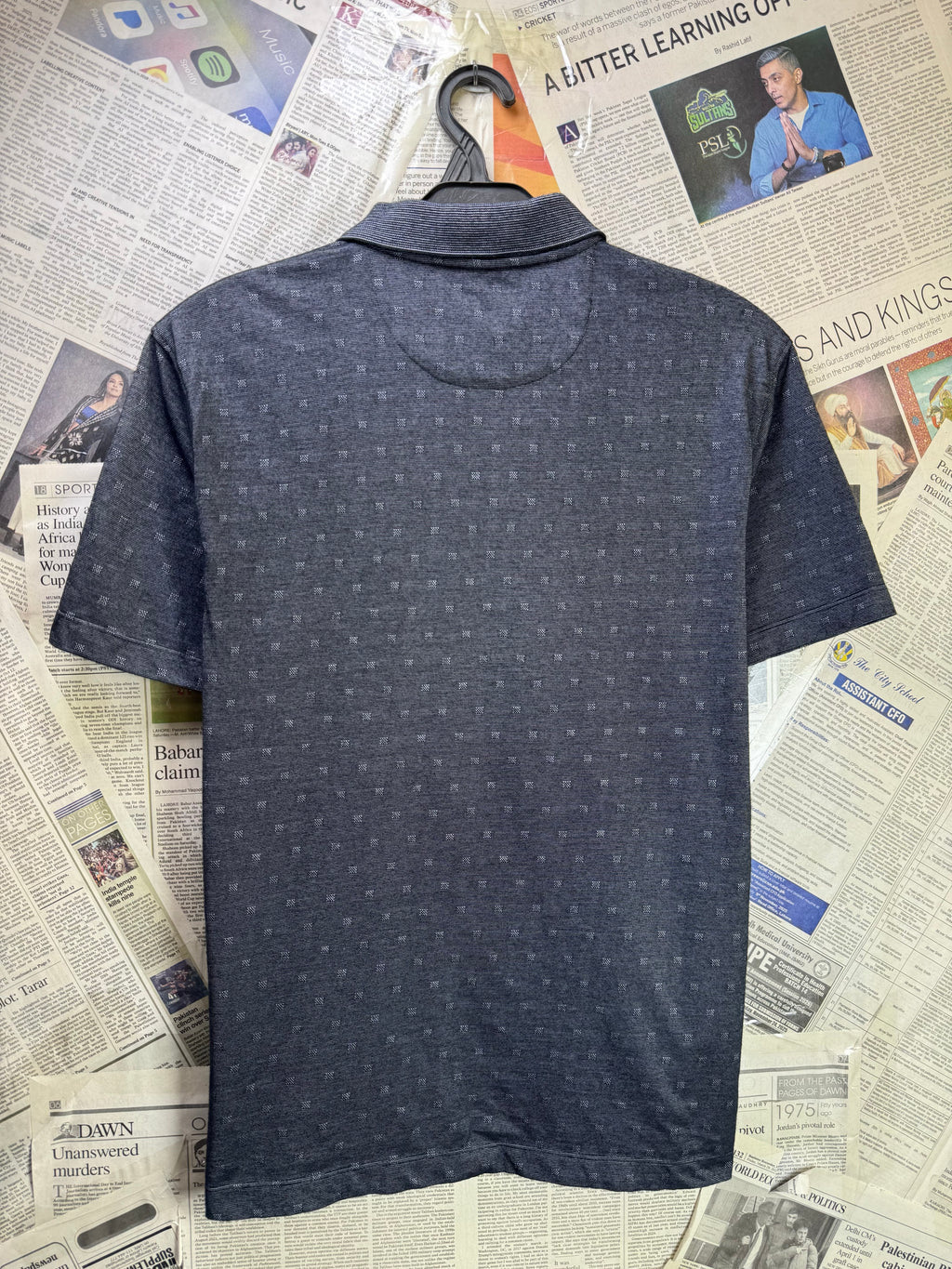 Van Heusen® Medium | Chest: 21.5" | Grey | Polo | Cotton - Poly | 3957 - Genuine Maal