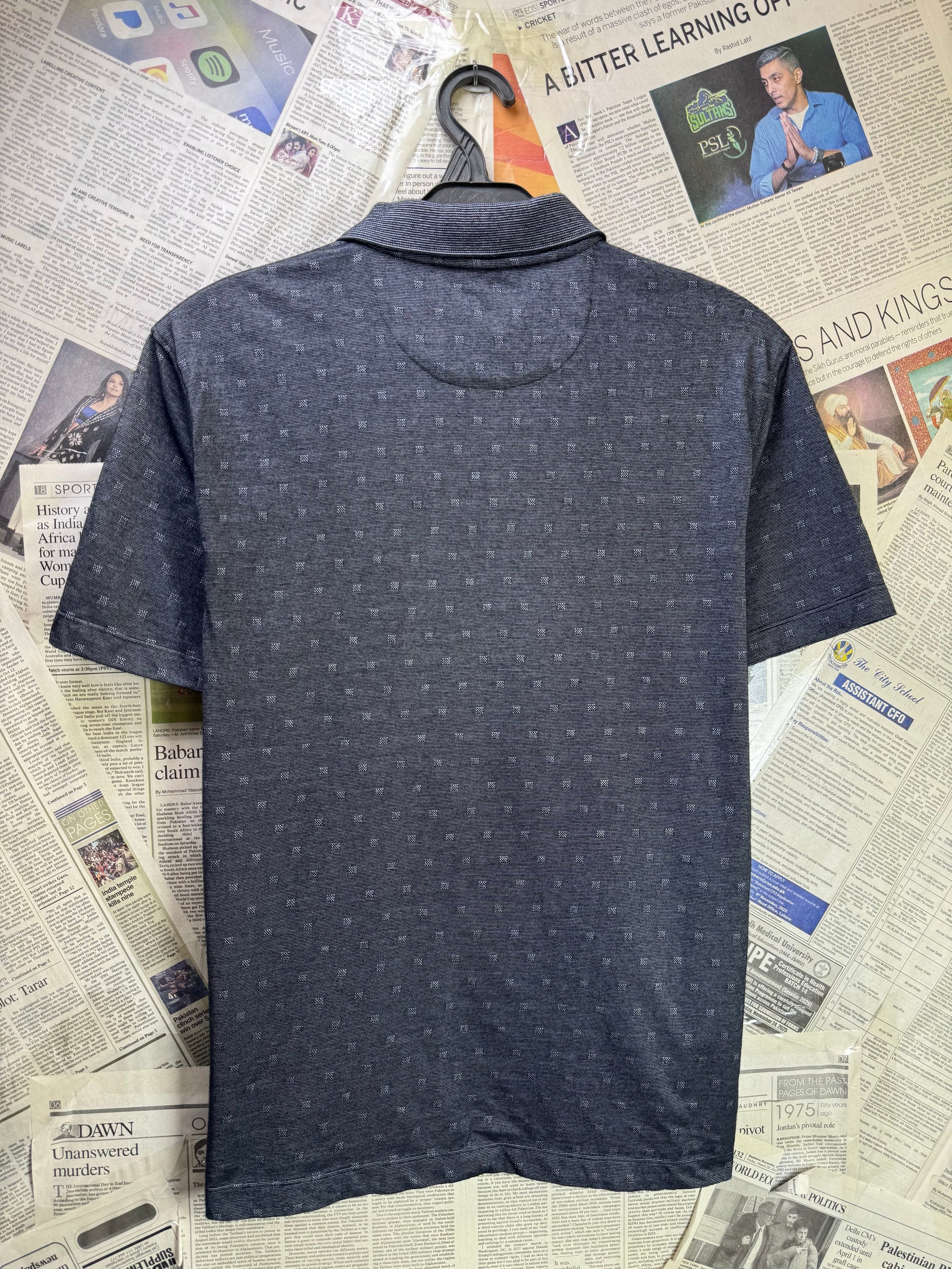 Van Heusen® Medium | Chest: 21.5" | Grey | Polo | Cotton - Poly | 3957 - Genuine Maal