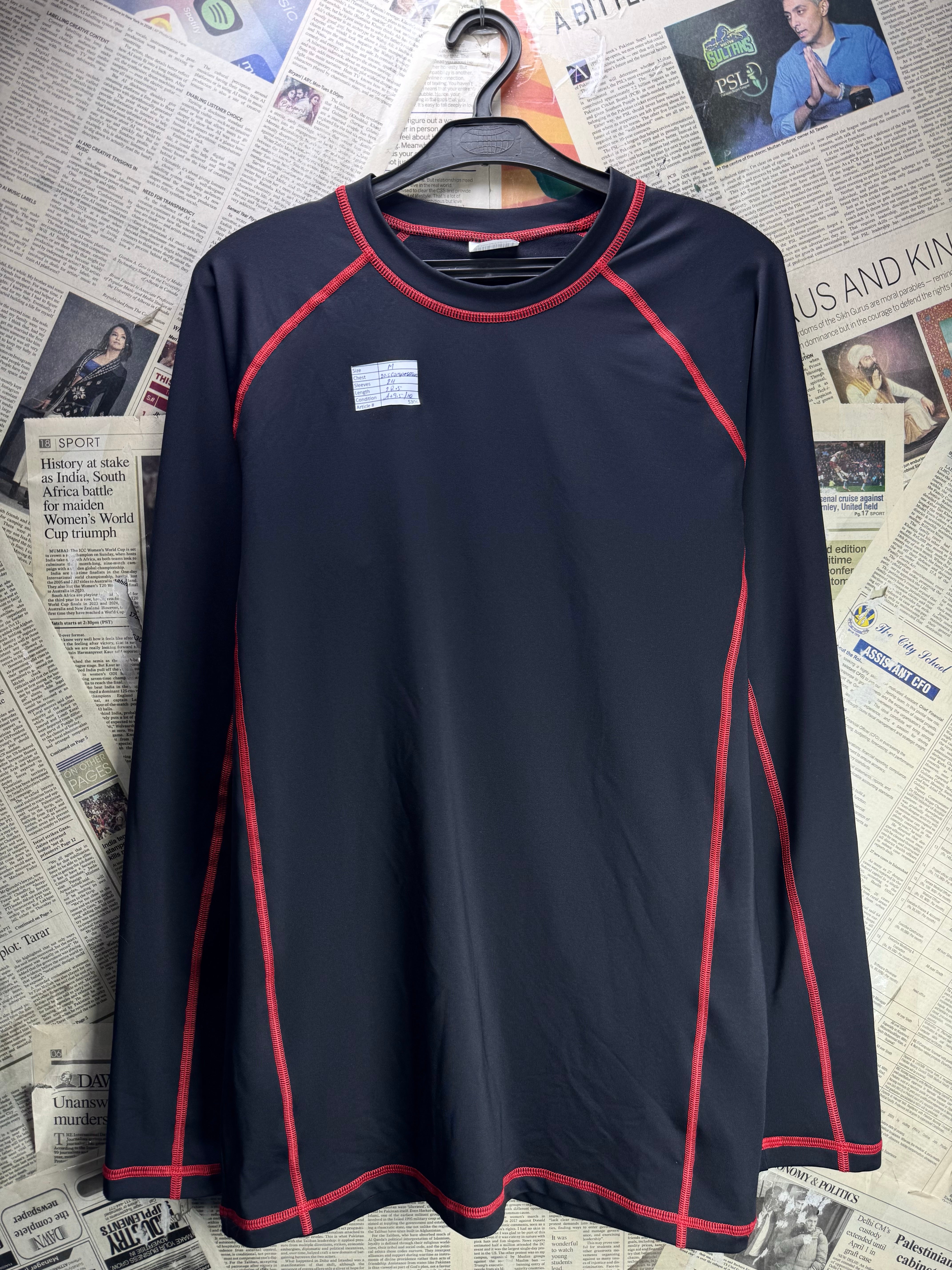 Demensions® Medium | Chest: 20.5" | Black | Long Sleeves T-Shirts | Poly - Spandex | 5306 - Genuine Maal