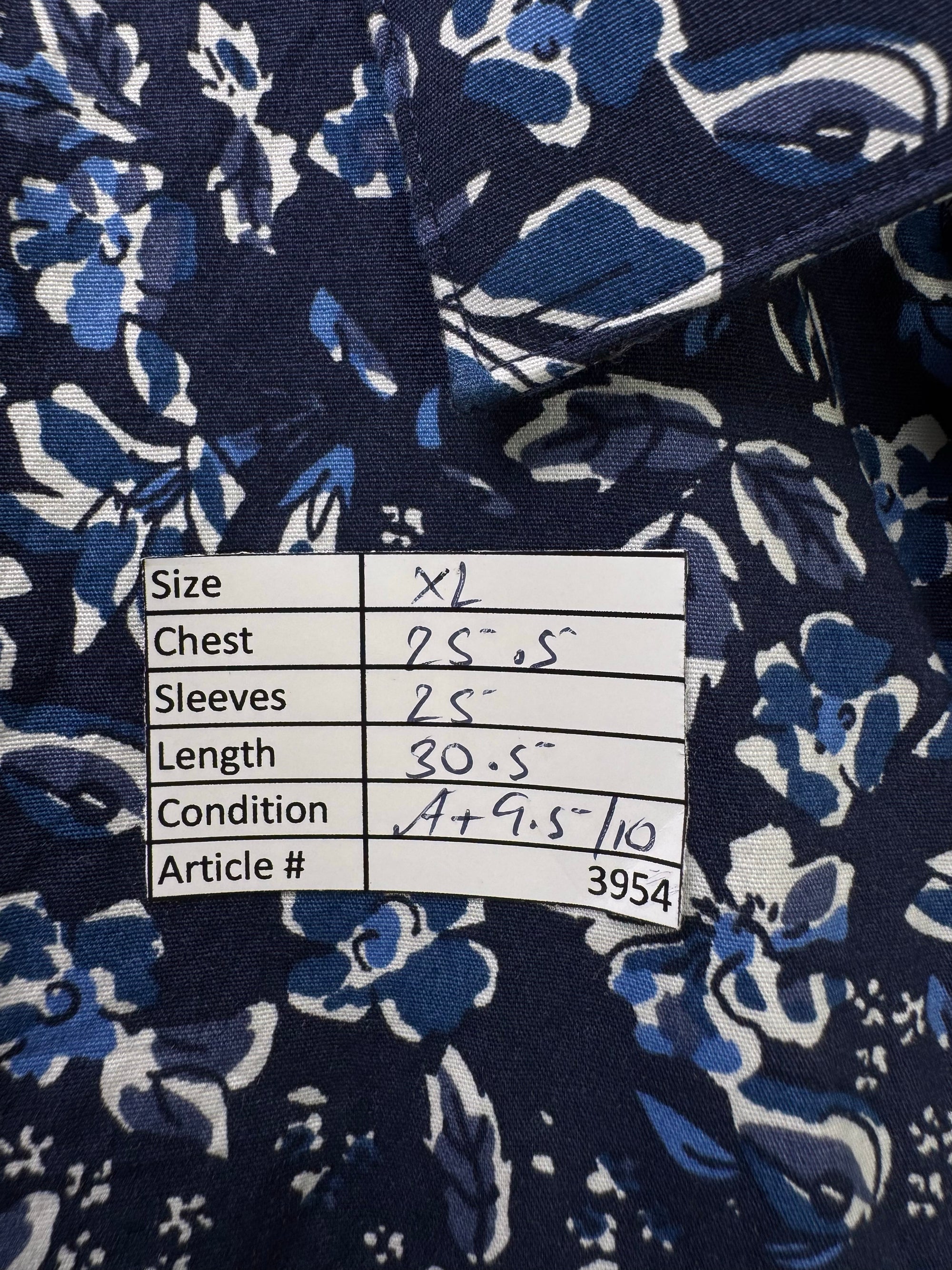APT.9® XL | Chest: 25.5" | Navy Blue Floral | Shirt | Cotton - Spandex | 3954 - Genuine Maal