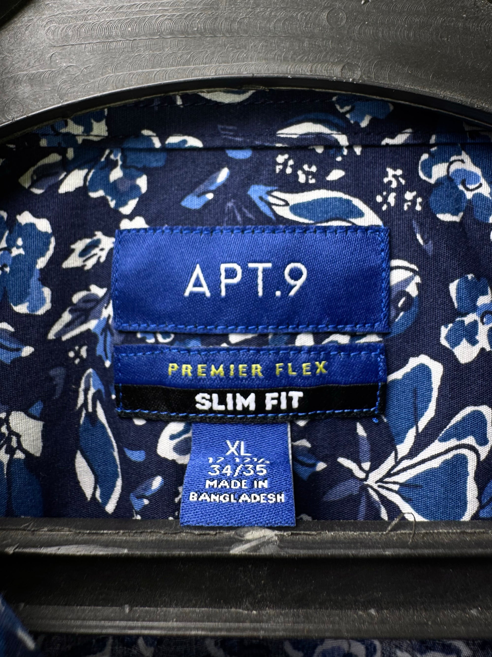 APT.9® XL | Chest: 25.5" | Navy Blue Floral | Shirt | Cotton - Spandex | 3954 - Genuine Maal