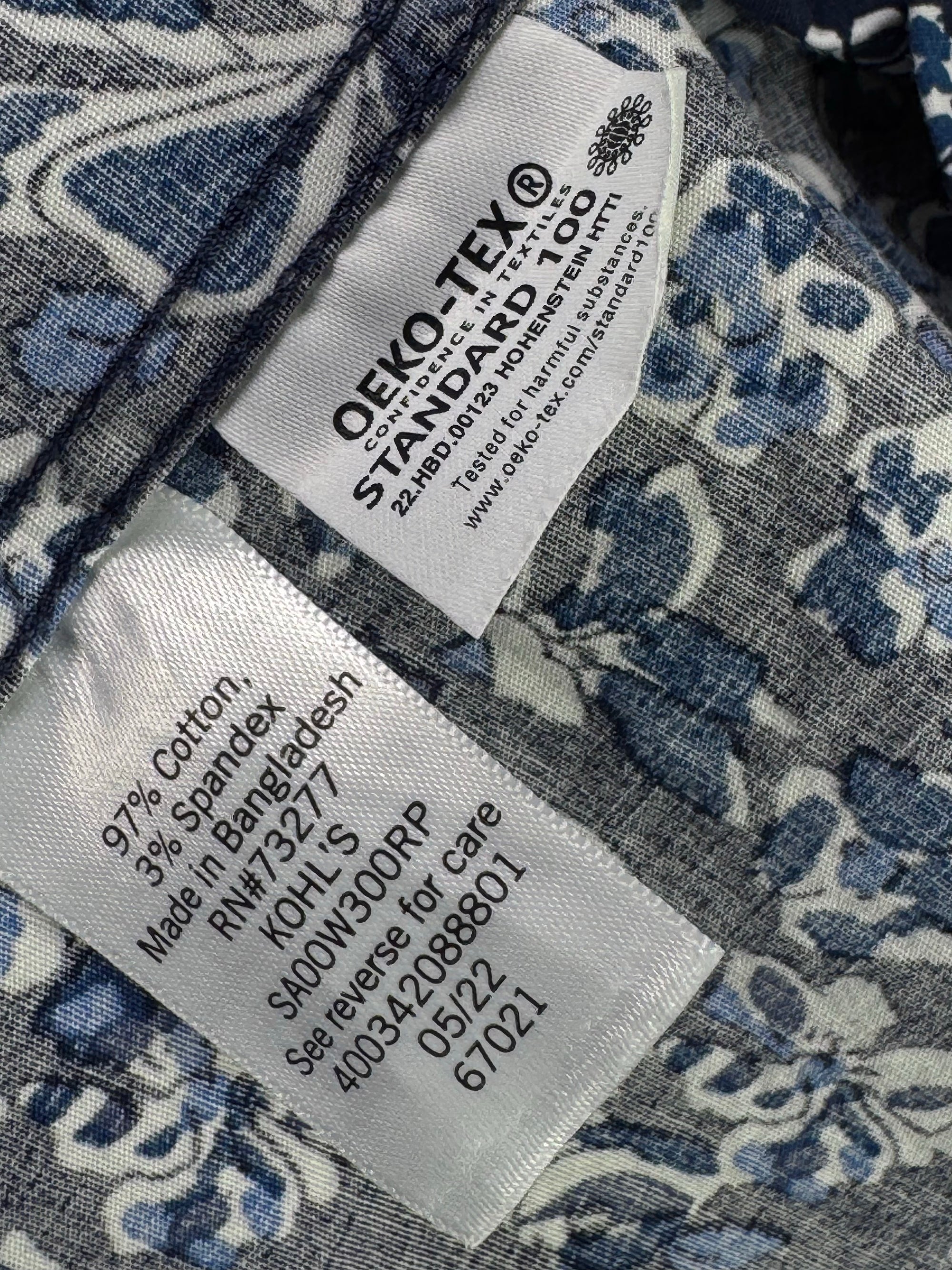 APT.9® XL | Chest: 25.5" | Navy Blue Floral | Shirt | Cotton - Spandex | 3954 - Genuine Maal