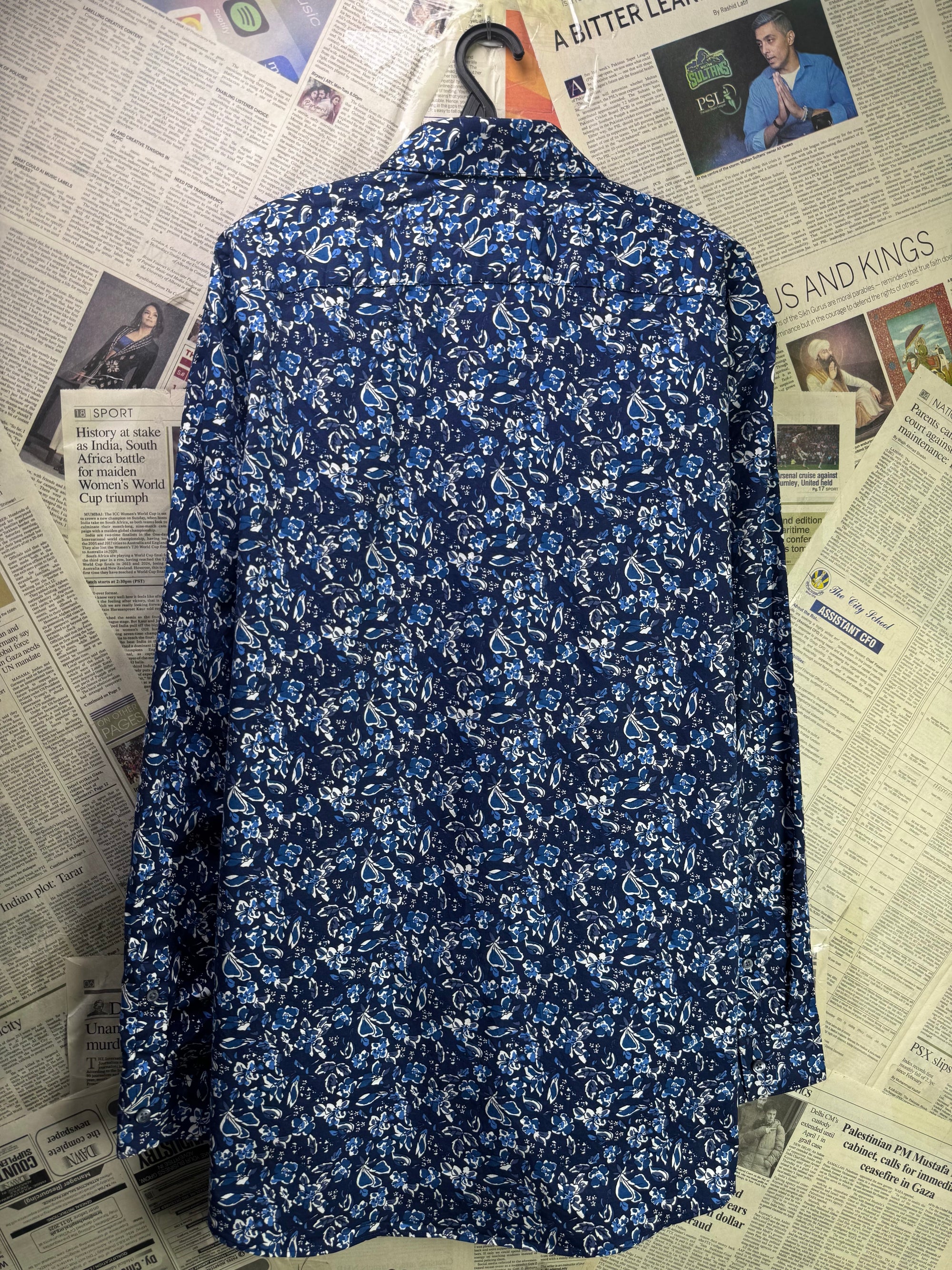 APT.9® XL | Chest: 25.5" | Navy Blue Floral | Shirt | Cotton - Spandex | 3954 - Genuine Maal