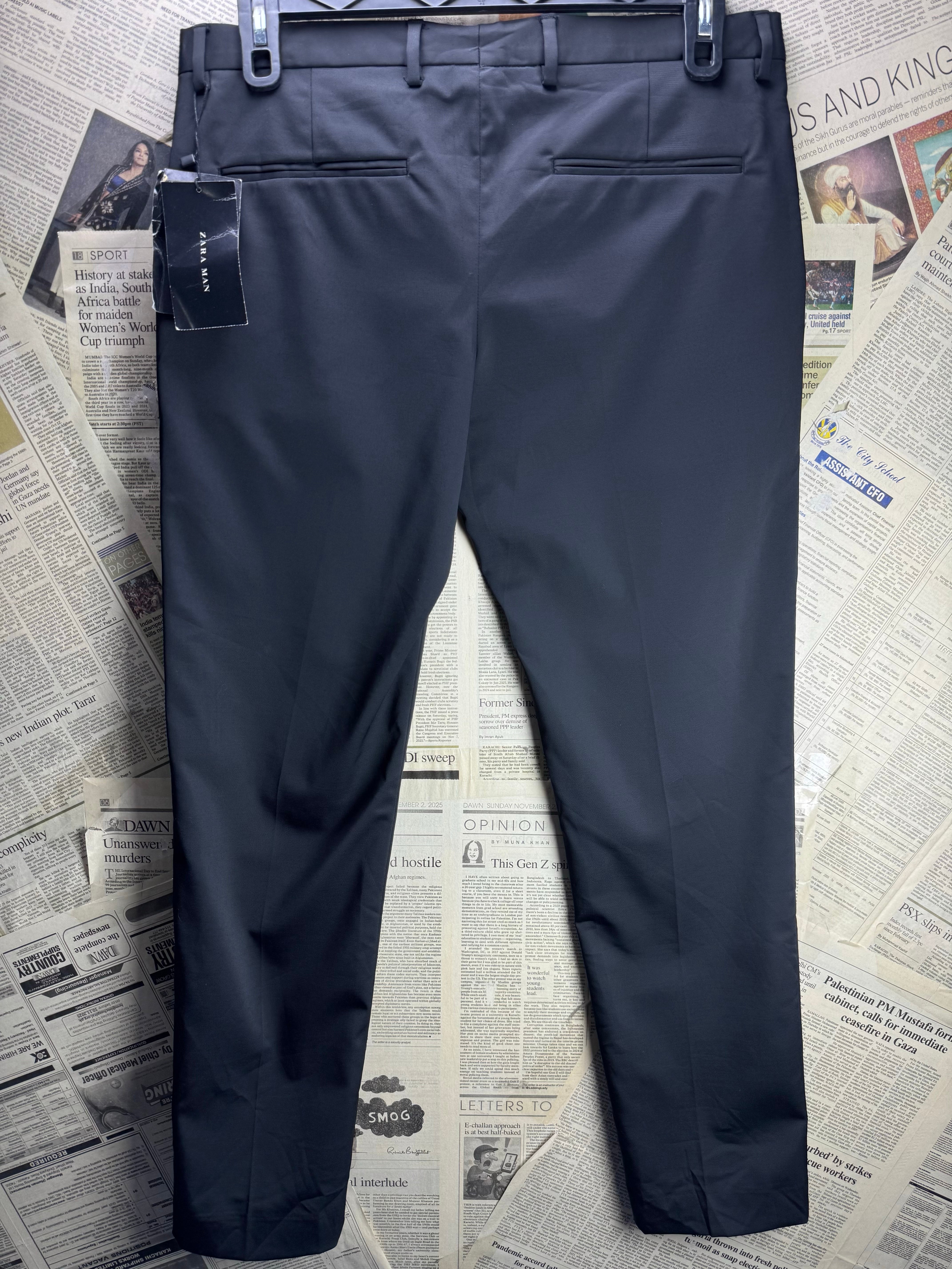 Zara® Waist: 32" | Black | Dress Pants | Poly - Wool - Elastane | 2762 - Genuine Maal