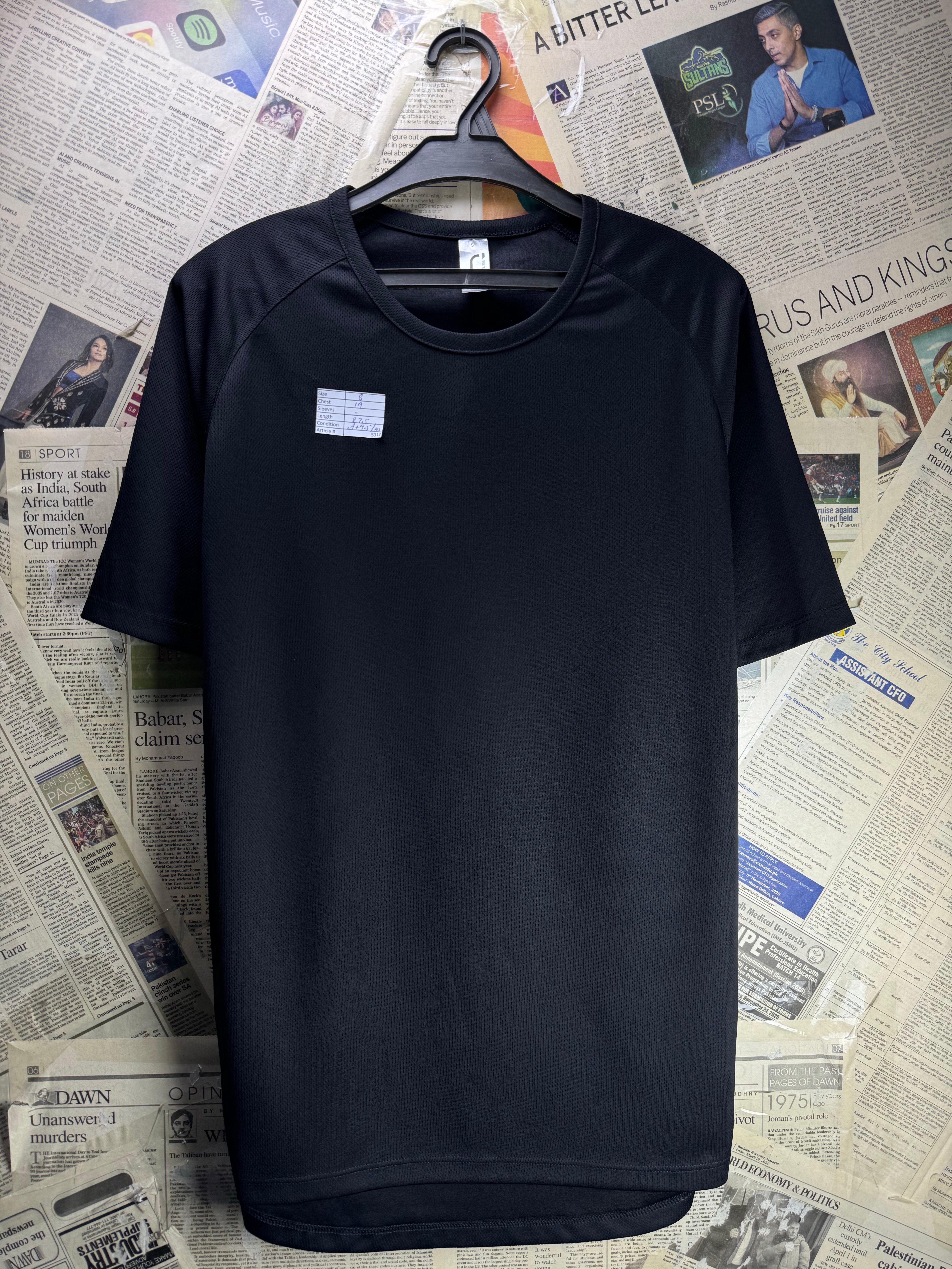 Sol's® Small | Chest: 19" | Black | Sports T-Shirt | Cotton | 5317