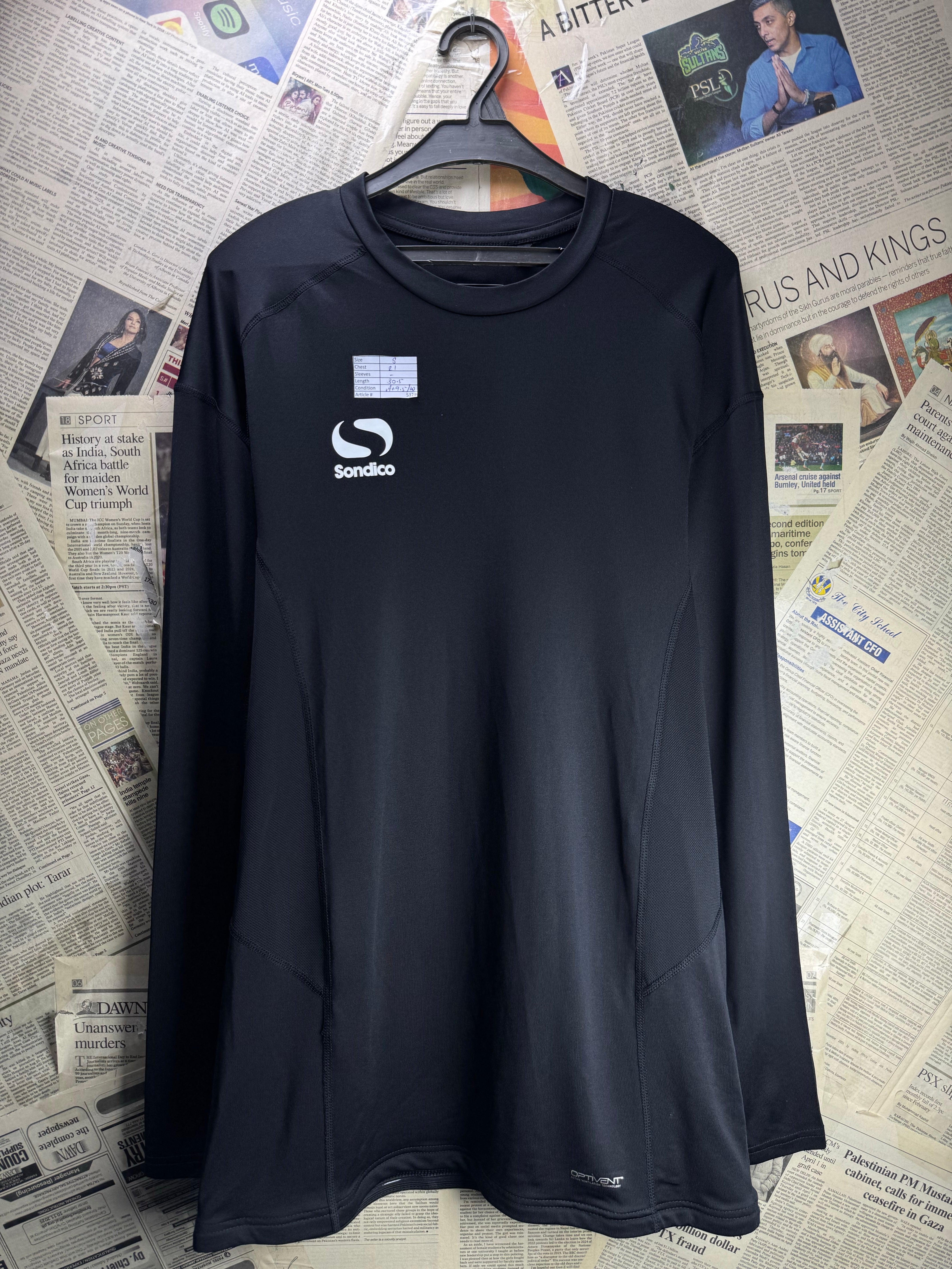 Sondico® Small | Chest: 21" | Black | Sports T-Shirt | Poly-Elastane | 5129