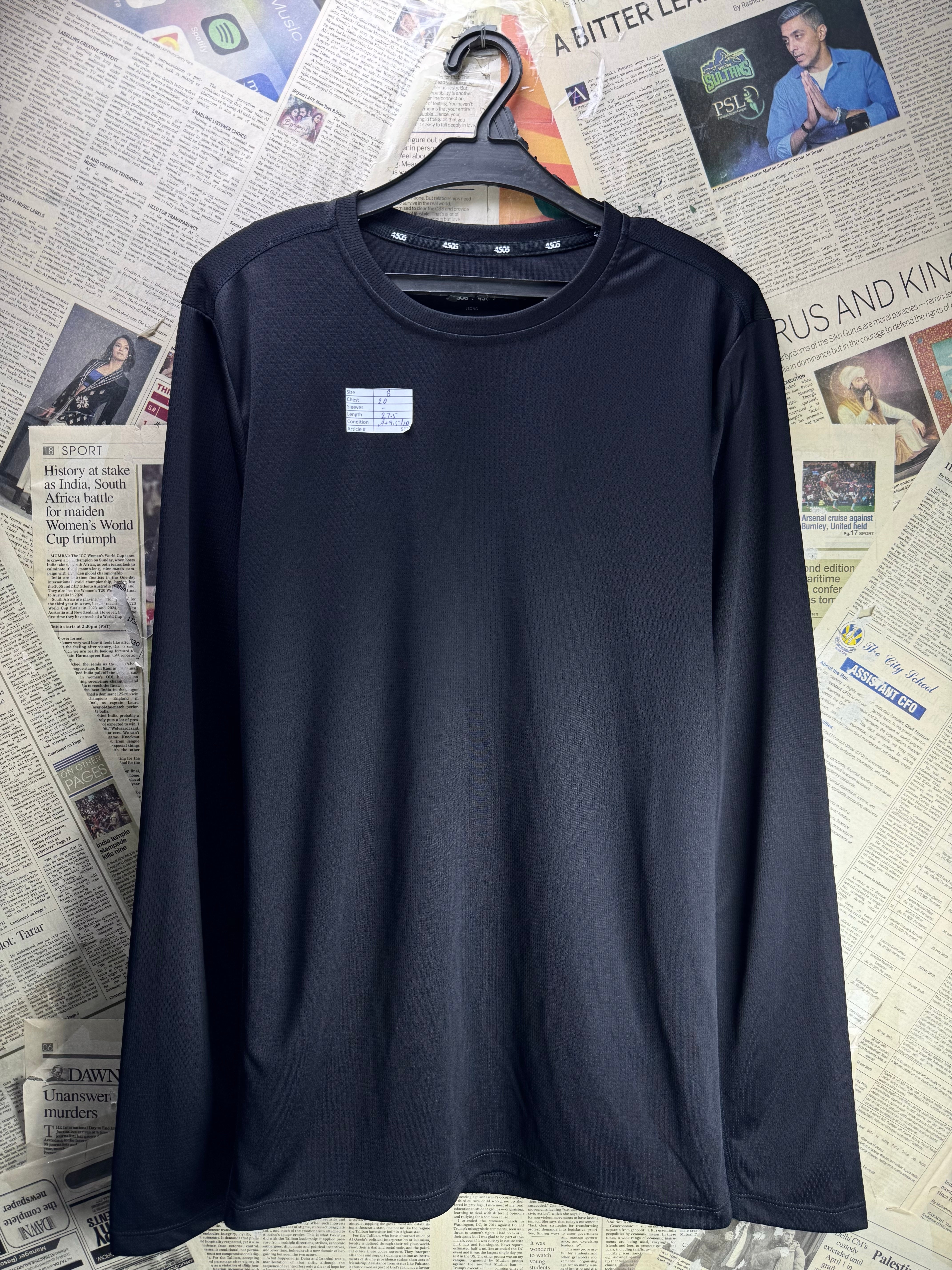 Asos® Small | Chest: 20" | Black | Sports T-Shirt | Polyester | 5130