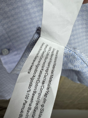 Tailor & Son® Small | Chest: 21" | Light Blue with Pattern | Shirt | Cotton | 3948 - Genuine Maal