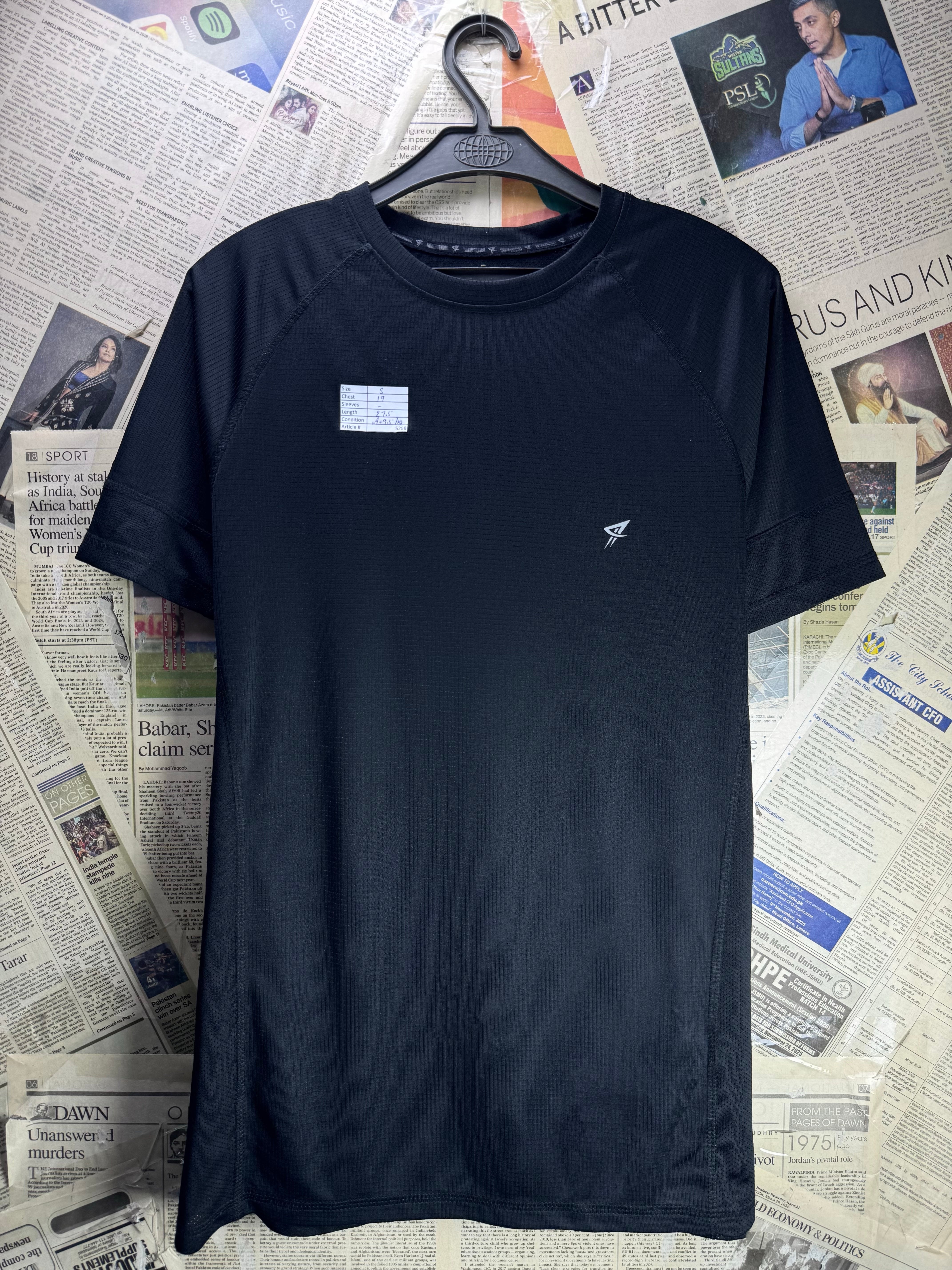Primark® Small | Chest: 19" | Black | Sports T-Shirt | Polyester | 5288