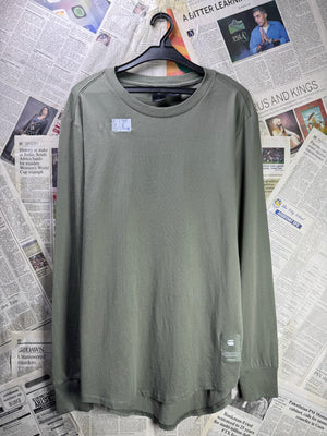 RAW® Small | Chest: 19.5" | Olive | Fullsleeves T-Shirt | Cotton | 4153 - Genuine Maal