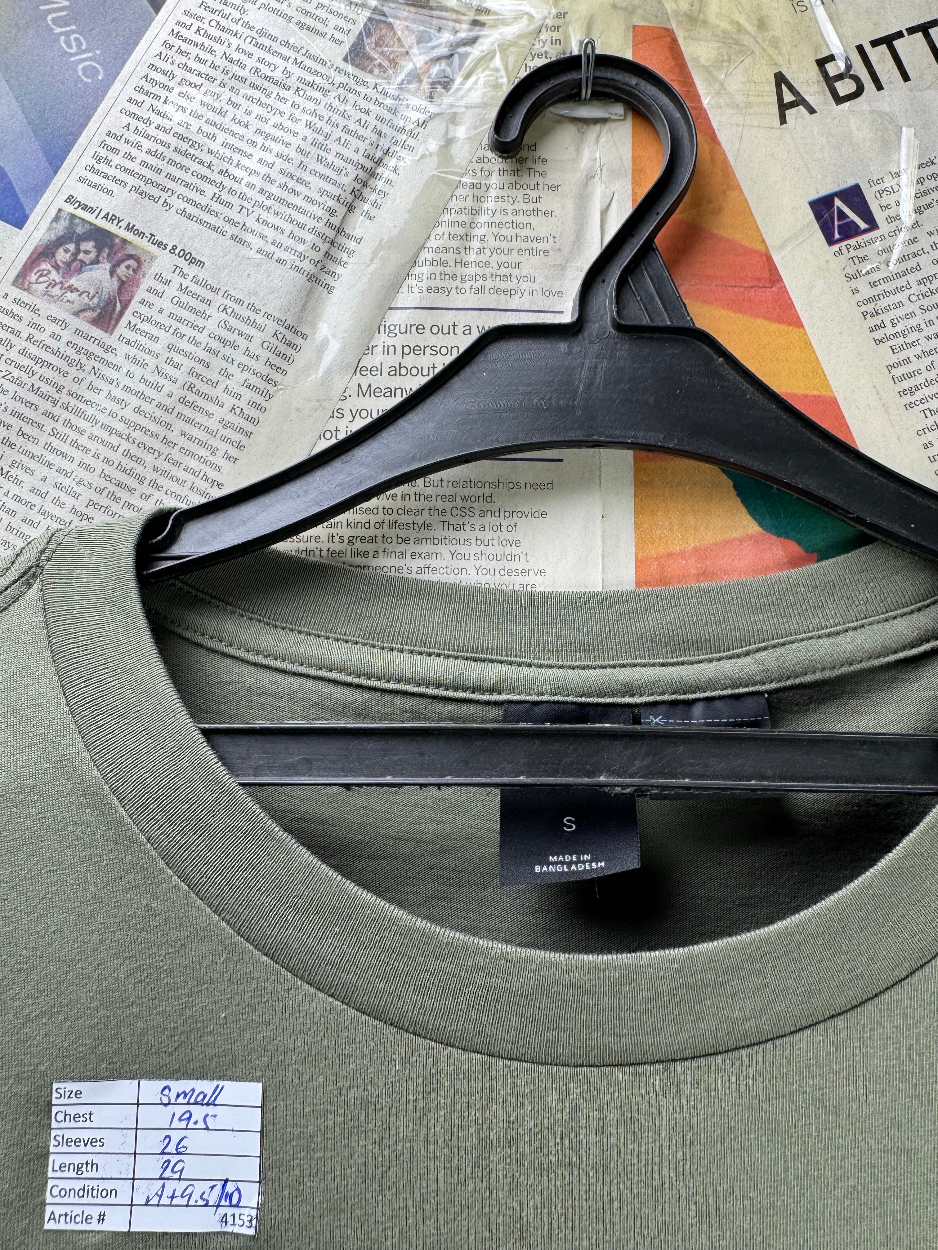 RAW® Small | Chest: 19.5" | Olive | Fullsleeves T-Shirt | Cotton | 4153 - Genuine Maal