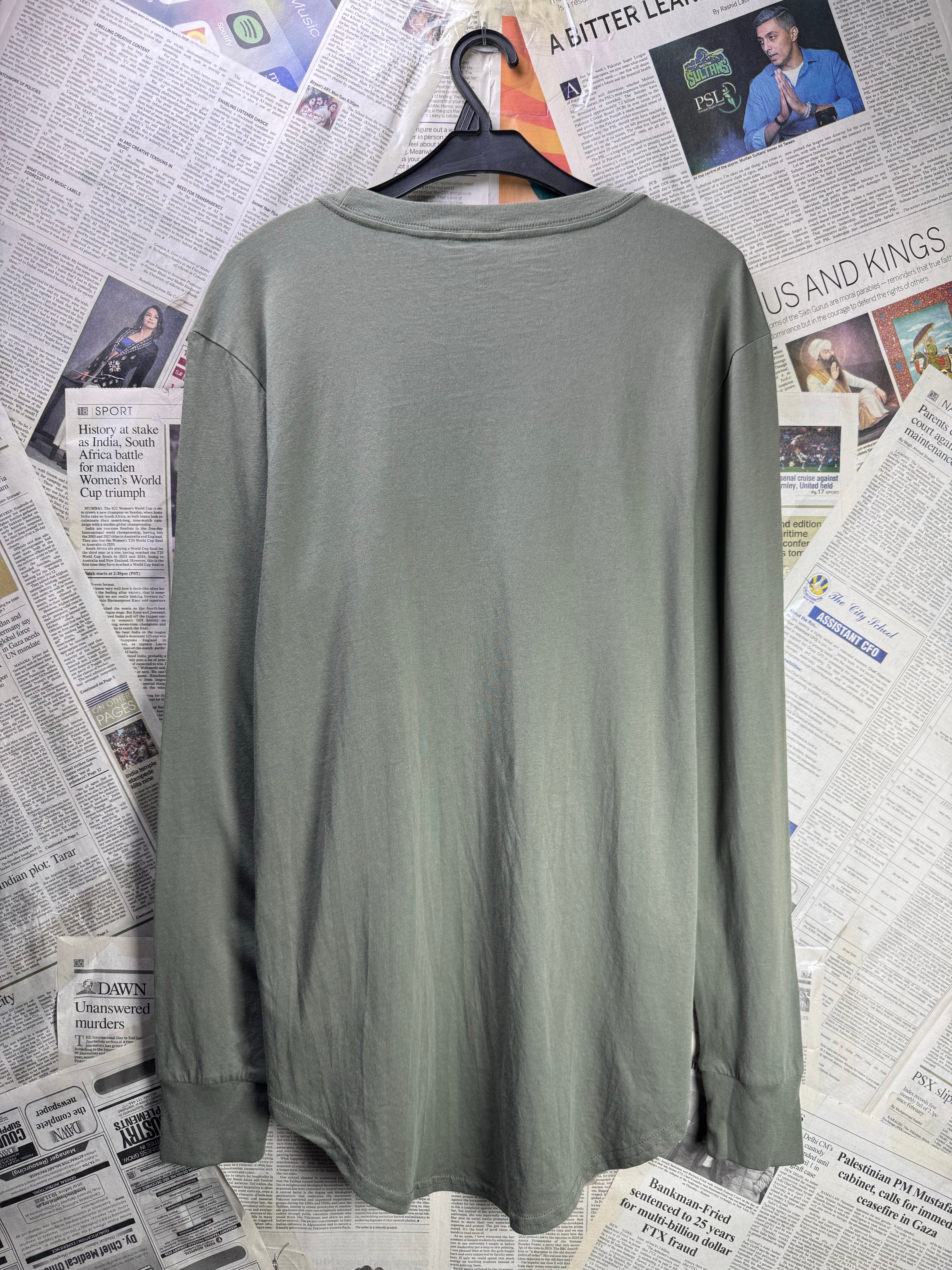 RAW® Small | Chest: 19.5" | Olive | Fullsleeves T-Shirt | Cotton | 4153 - Genuine Maal