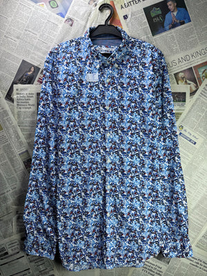 Zara® Large | Chest: 23" | Blue Floral | Shirt | 4152 - Genuine Maal