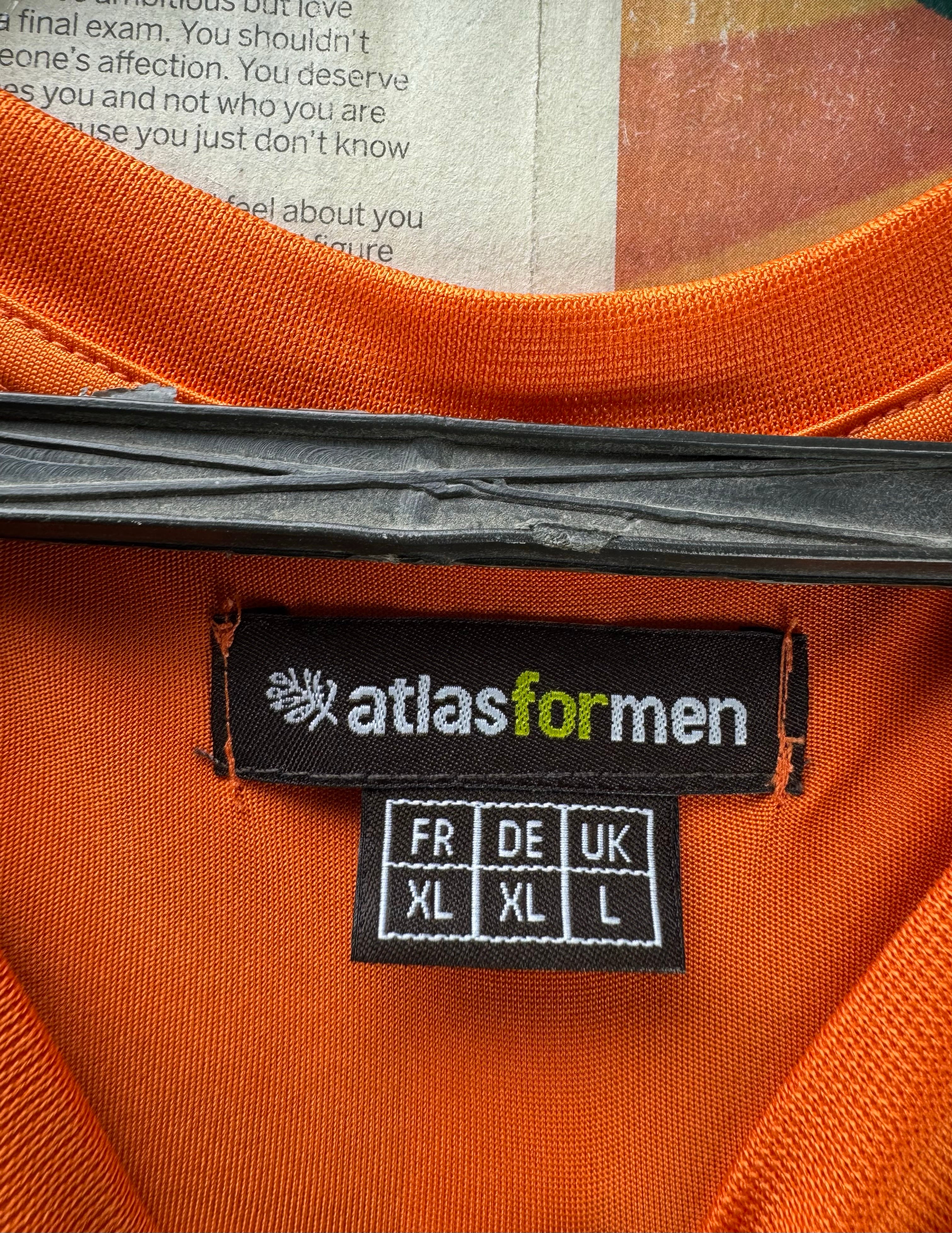 Atlas For Men® XL | Chest: 25" | Orange | Sports T-Shirt | Polyester | 4962 - Genuine Maal