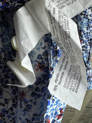 Zara® Large | Chest: 23" | Blue Floral | Shirt | 4152 - Genuine Maal
