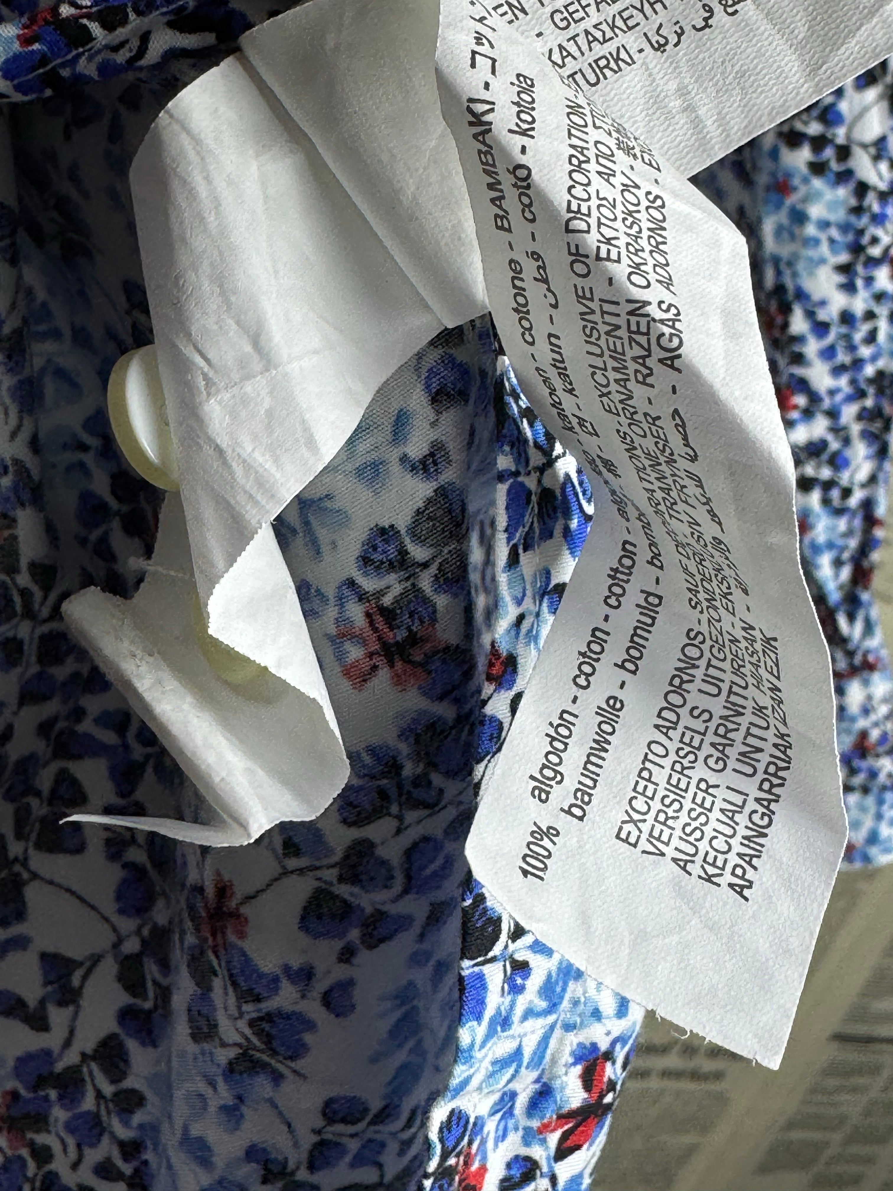 Zara® Large | Chest: 23" | Blue Floral | Shirt | 4152 - Genuine Maal