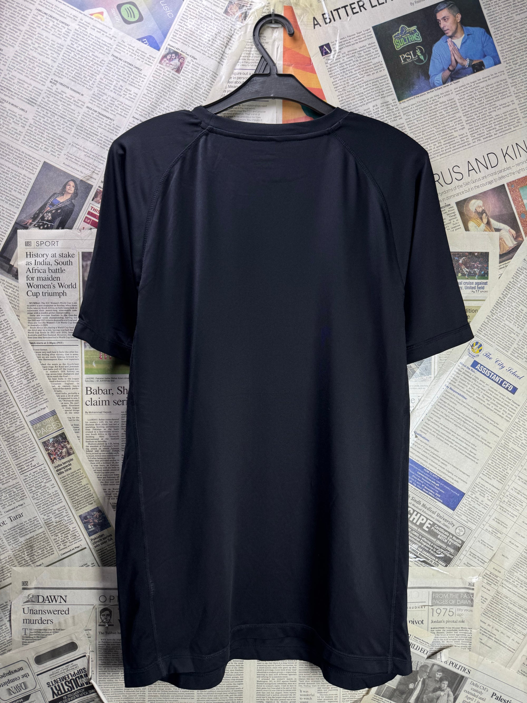 Umro® Small | Chest: 20" | Black | Gym T-Shirt | Poly - Elastane | 4150 - Genuine Maal