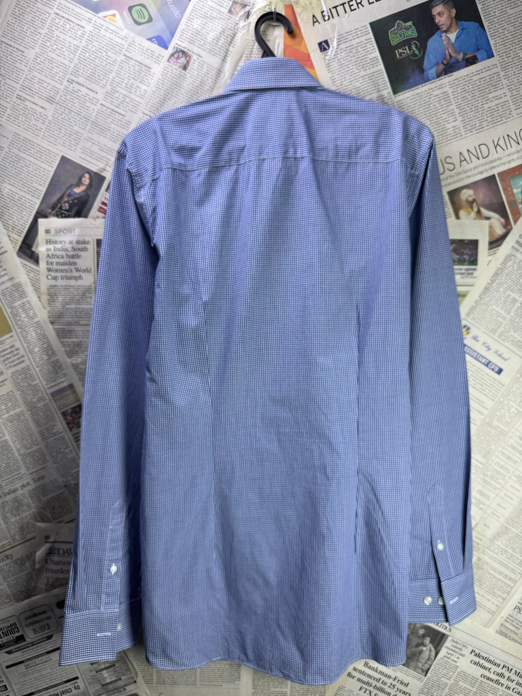 Next® Medium | Chest: 21.5" | Blue & White Pin Check | Shirt | Poly - Cotton | 4160 - Genuine Maal