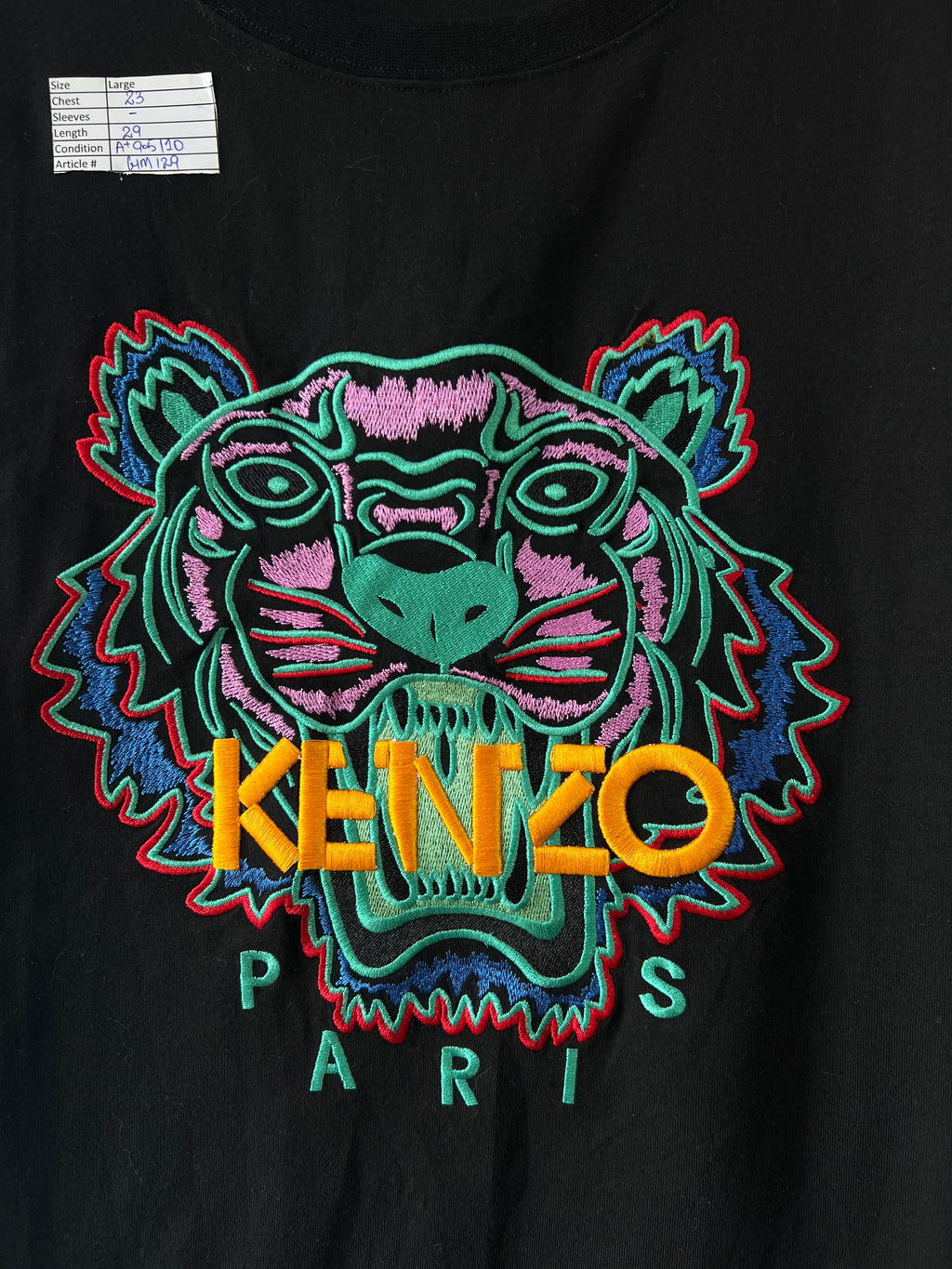KENZO PARIS® BLACK | Large | Chest: 23" | T129 - Genuine Maal