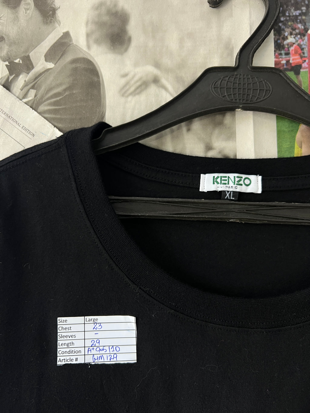 KENZO PARIS® BLACK | Large | Chest: 23" | T129 - Genuine Maal